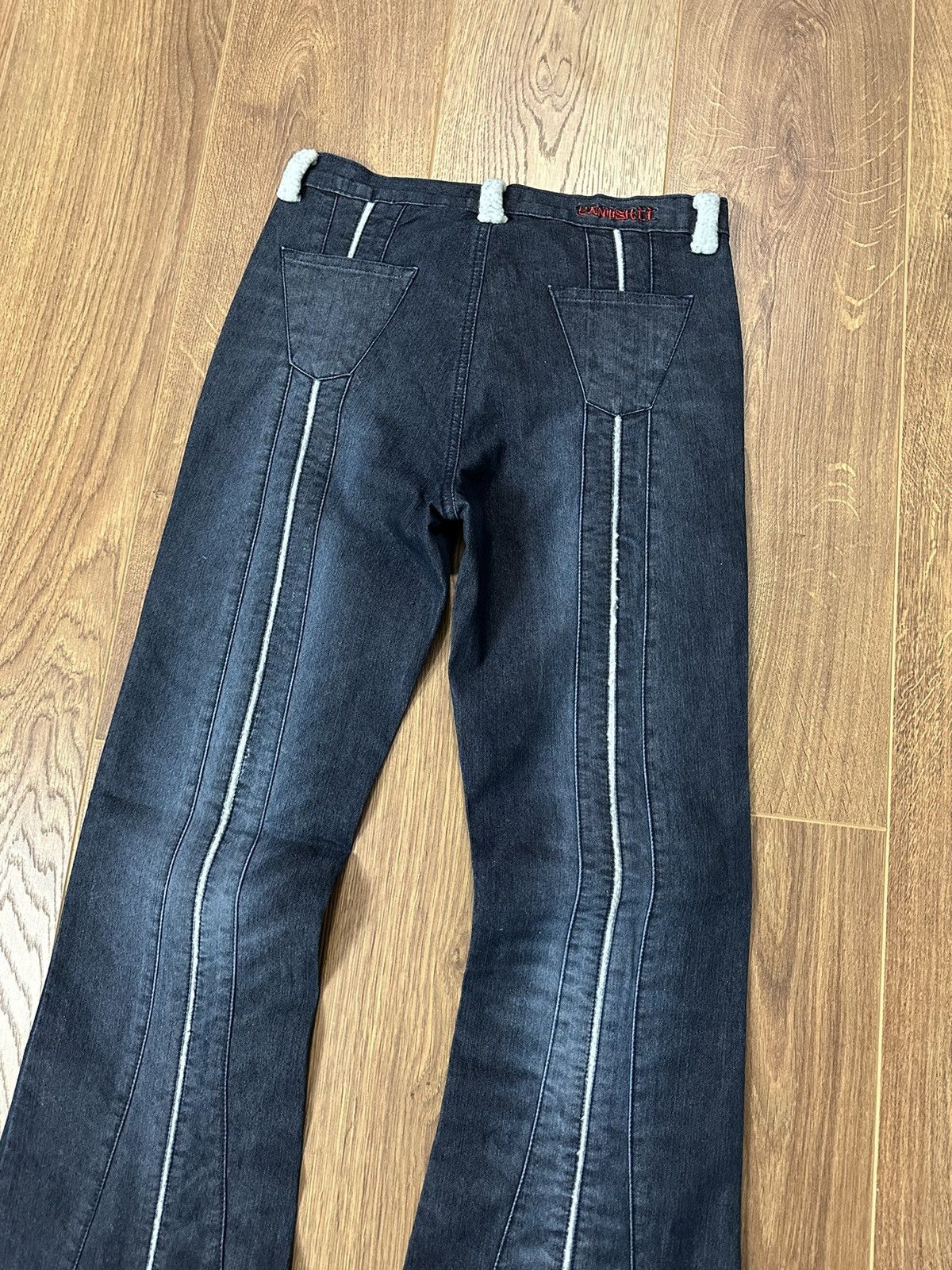 Japanese Brand × Vintage Vintage Avant-garde Japanese Flared Stripped Jeans Size 30" / US 8 / IT 44 - 9 Thumbnail