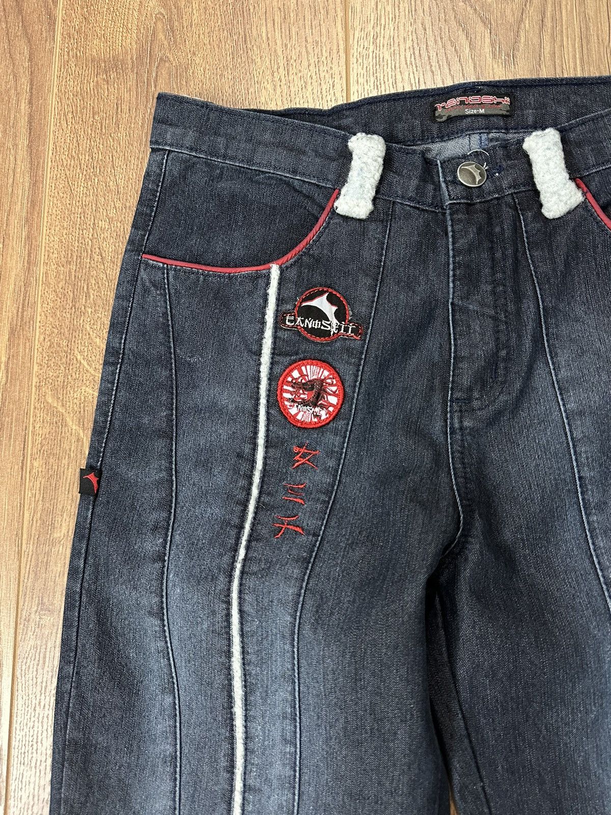 Japanese Brand × Vintage Vintage Avant-garde Japanese Flared Stripped Jeans Size 30" / US 8 / IT 44 - 6 Thumbnail
