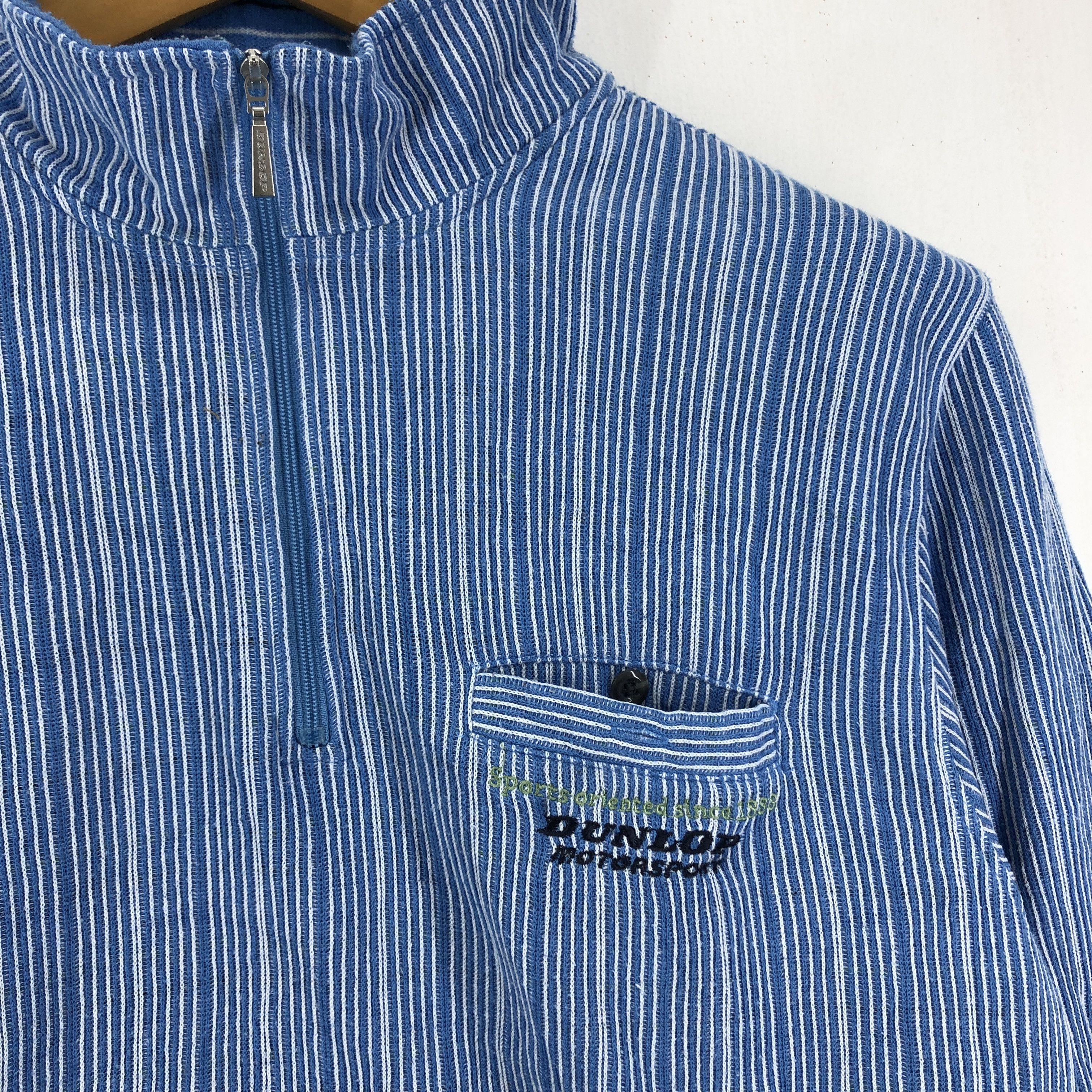 Dunlop DUNLOP Stripe Turtle Neck Sweatshirt #1810-67 Size US M / EU 48-50 / 2 - 2 Thumbnail