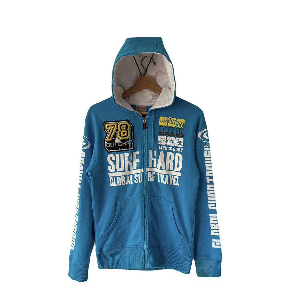 image of Gotcha Spellout Surf Wear Sweater in Blue, Men's (Size Medium)