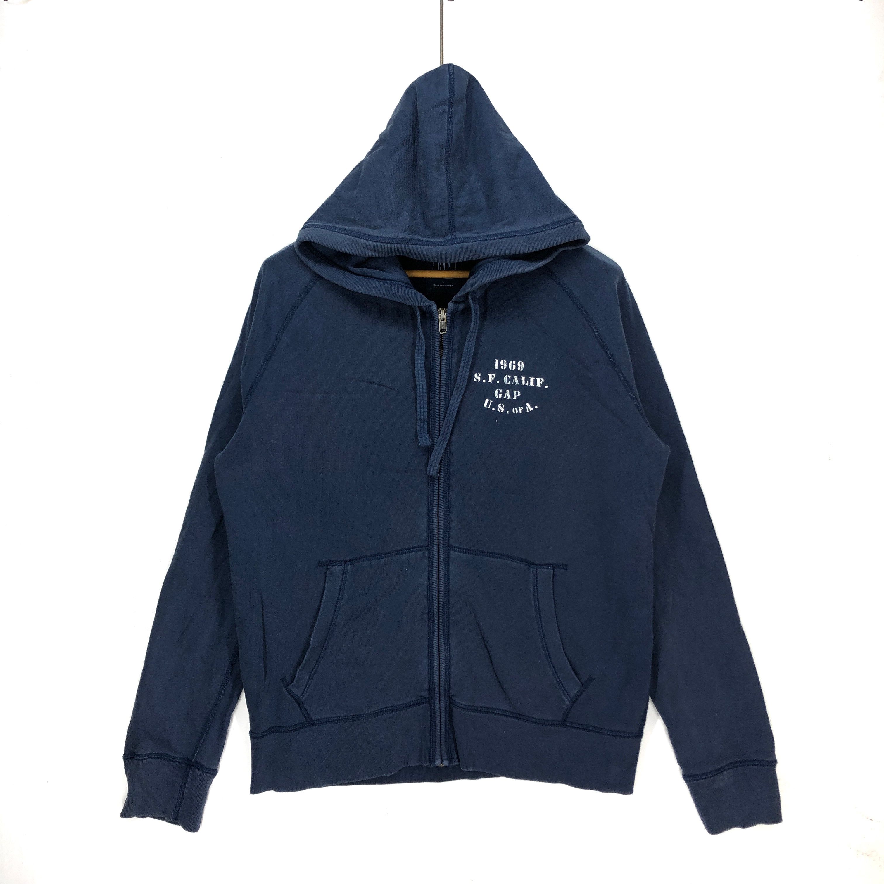 Gap Vintage GAP S.F. CALIF Zipper Hoodie #1117-39 Size US L / EU 52-54 / 3 - 1 Thumbnail