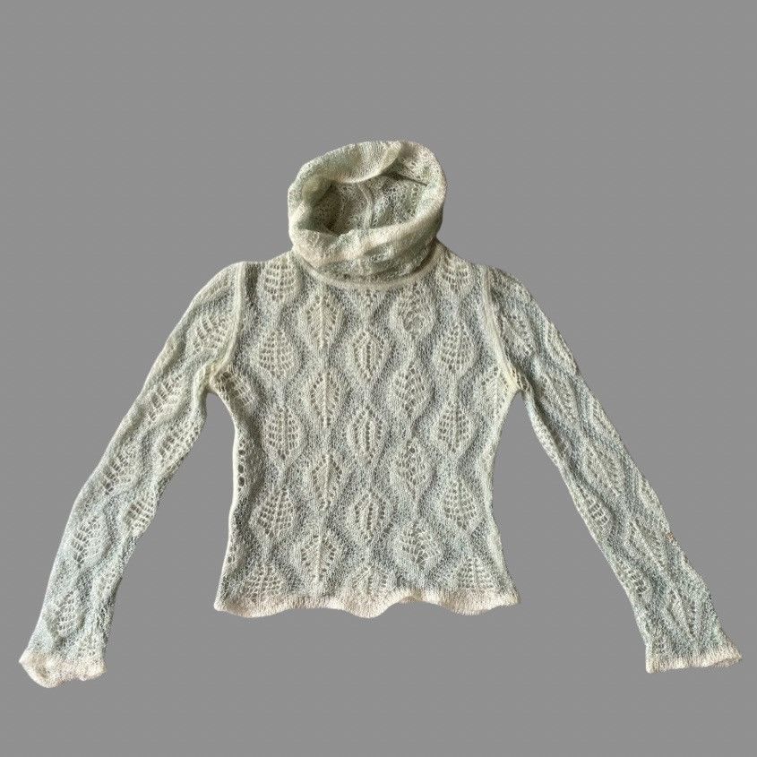 image of Dior x John Galliano Aw00 Mohair Sweater in Green, Women's (Size Small)