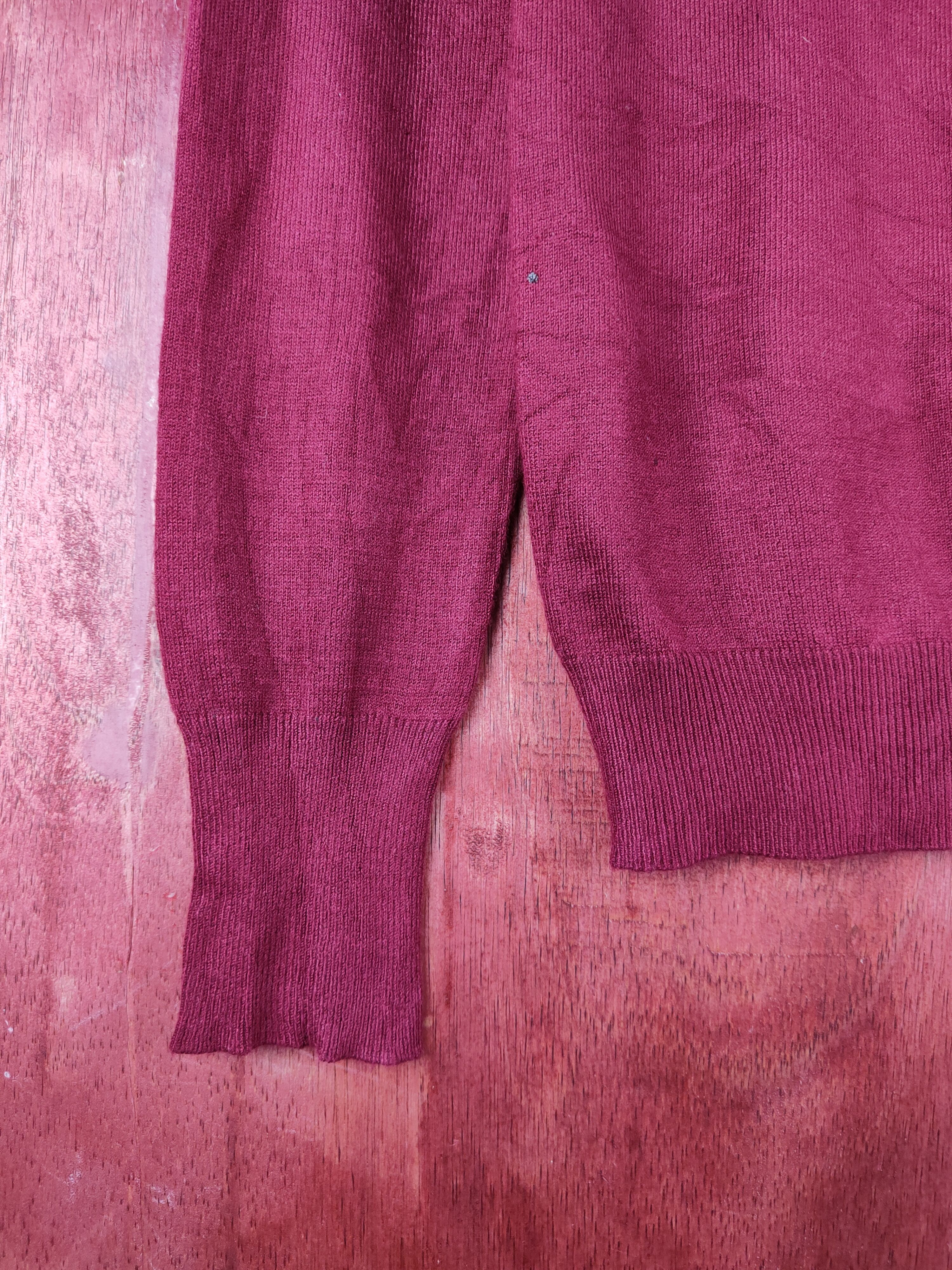 Hypebeast × Japanese Brand Discoat Maroon Knitwear Cardigan #S1164 Size S / US 4 / IT 40 - 4 Thumbnail