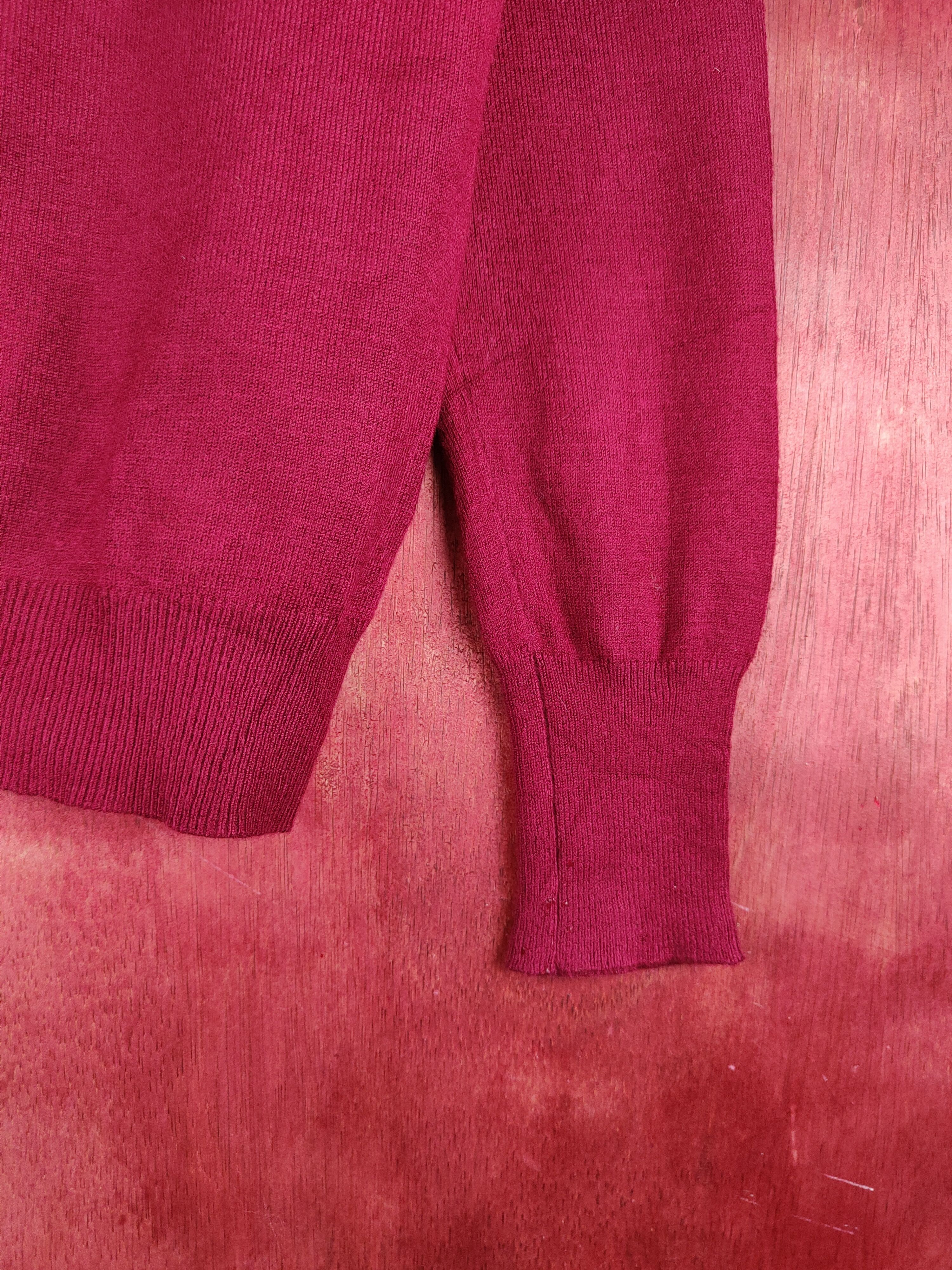Hypebeast × Japanese Brand Discoat Maroon Knitwear Cardigan #S1164 Size S / US 4 / IT 40 - 6 Thumbnail