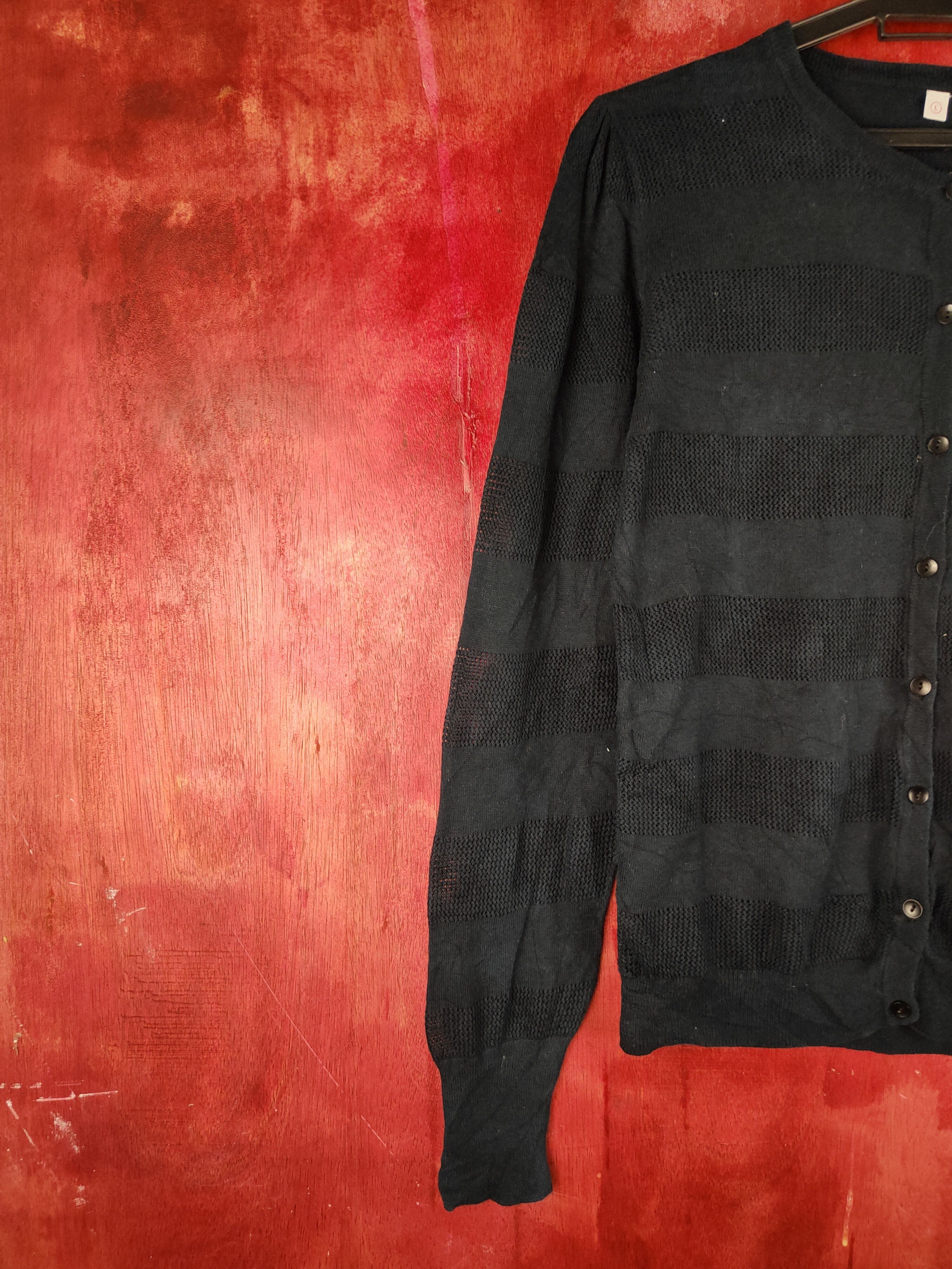 Japanese Brand × Uniqlo Uniqlo Navy Crochet Meshnet Knitwear Cardigan #S1163 Size M / US 6-8 / IT 42-44 - 3 Thumbnail
