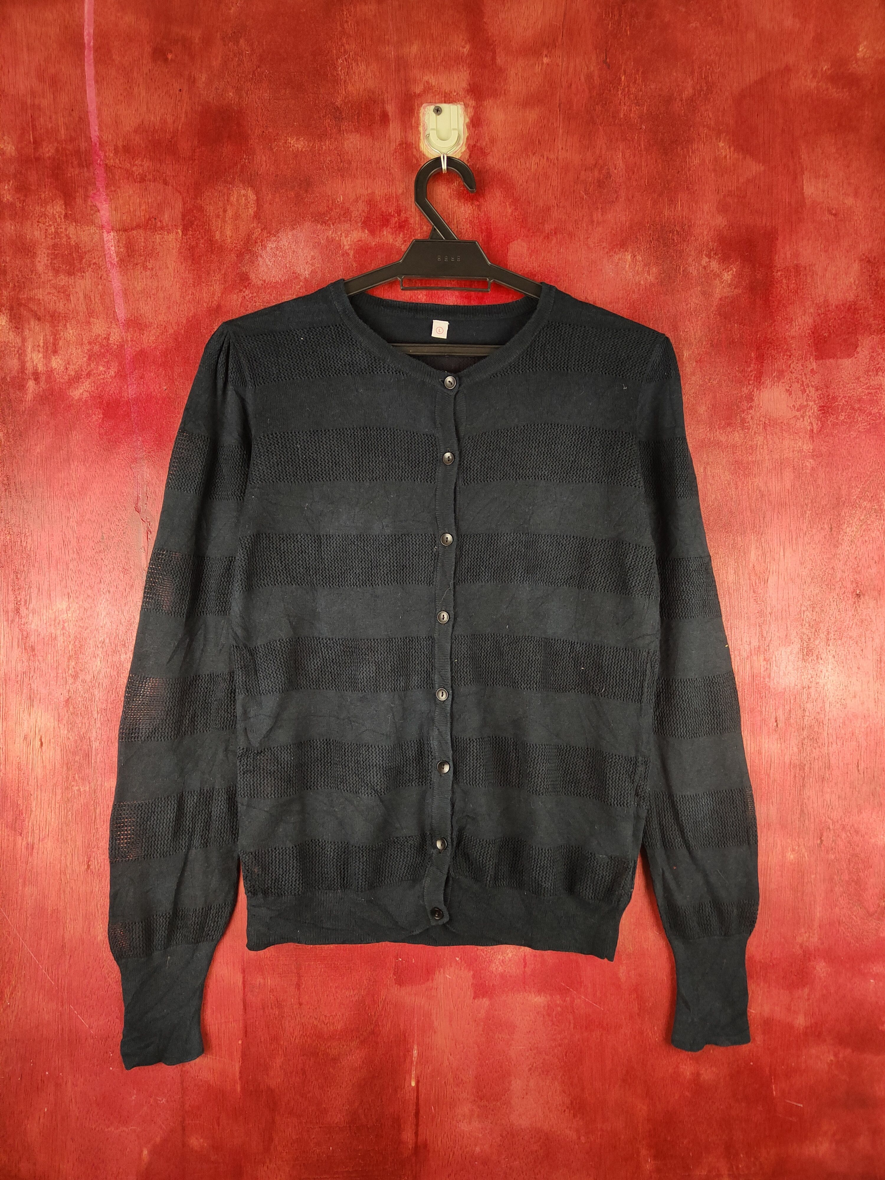 Uniqlo Navy Crochet Meshnet Knitwear Cardigan #S1163