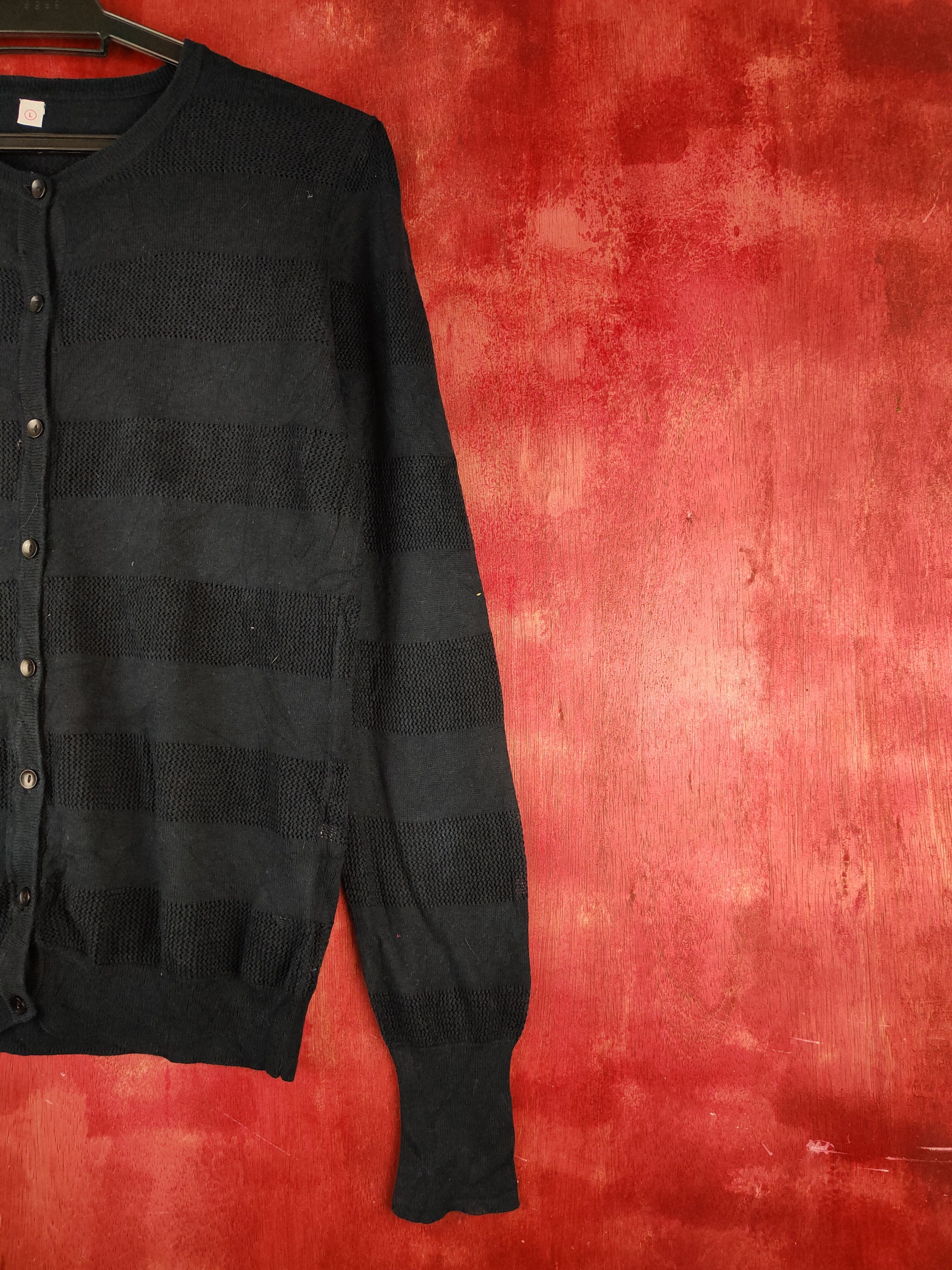 Japanese Brand × Uniqlo Uniqlo Navy Crochet Meshnet Knitwear Cardigan #S1163 Size M / US 6-8 / IT 42-44 - 5 Thumbnail