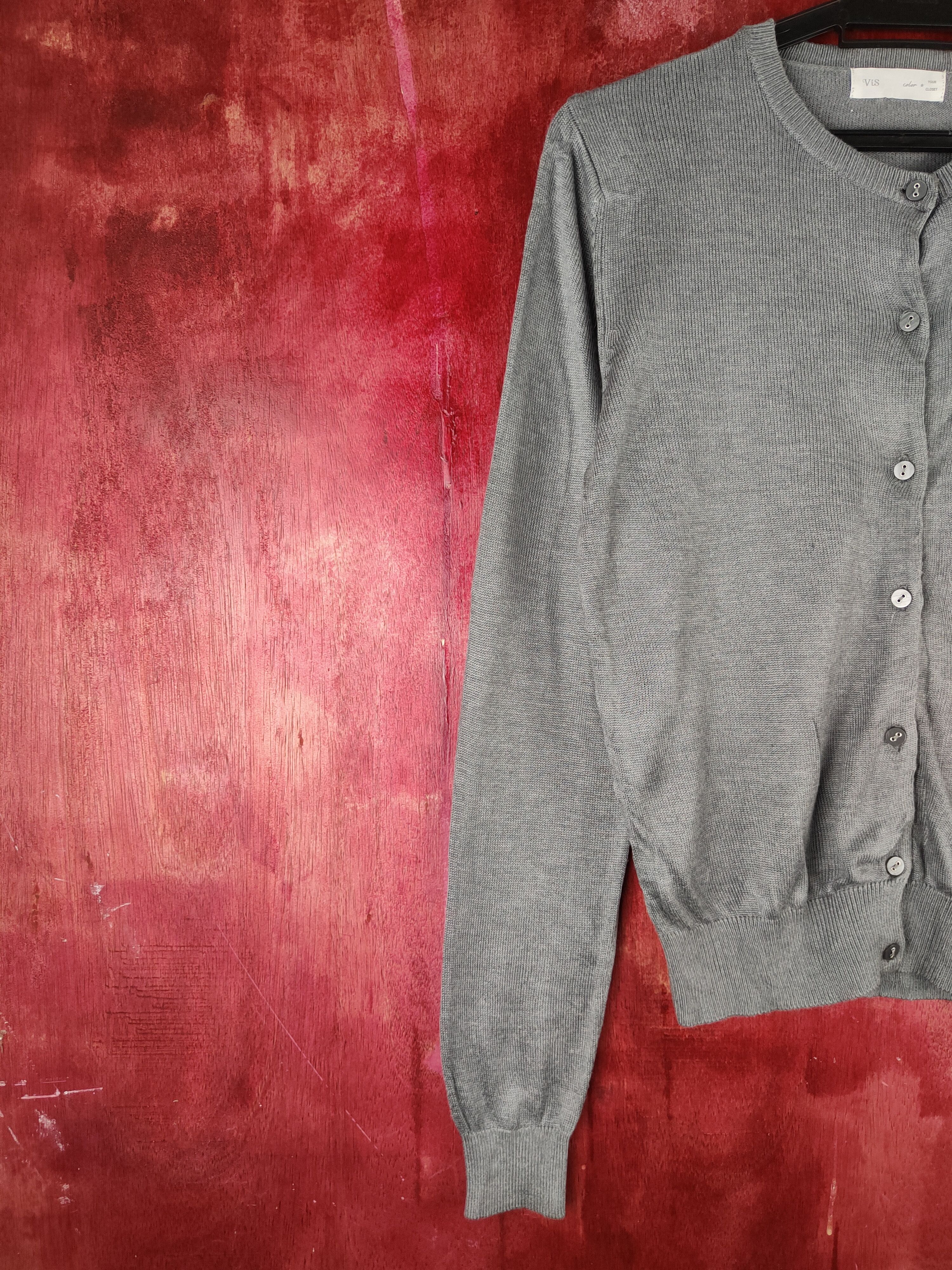 Hypebeast Vis Dark Gray Knitwear Cardigan japan vintage #S1162 Size M / US 6-8 / IT 42-44 - 3 Thumbnail