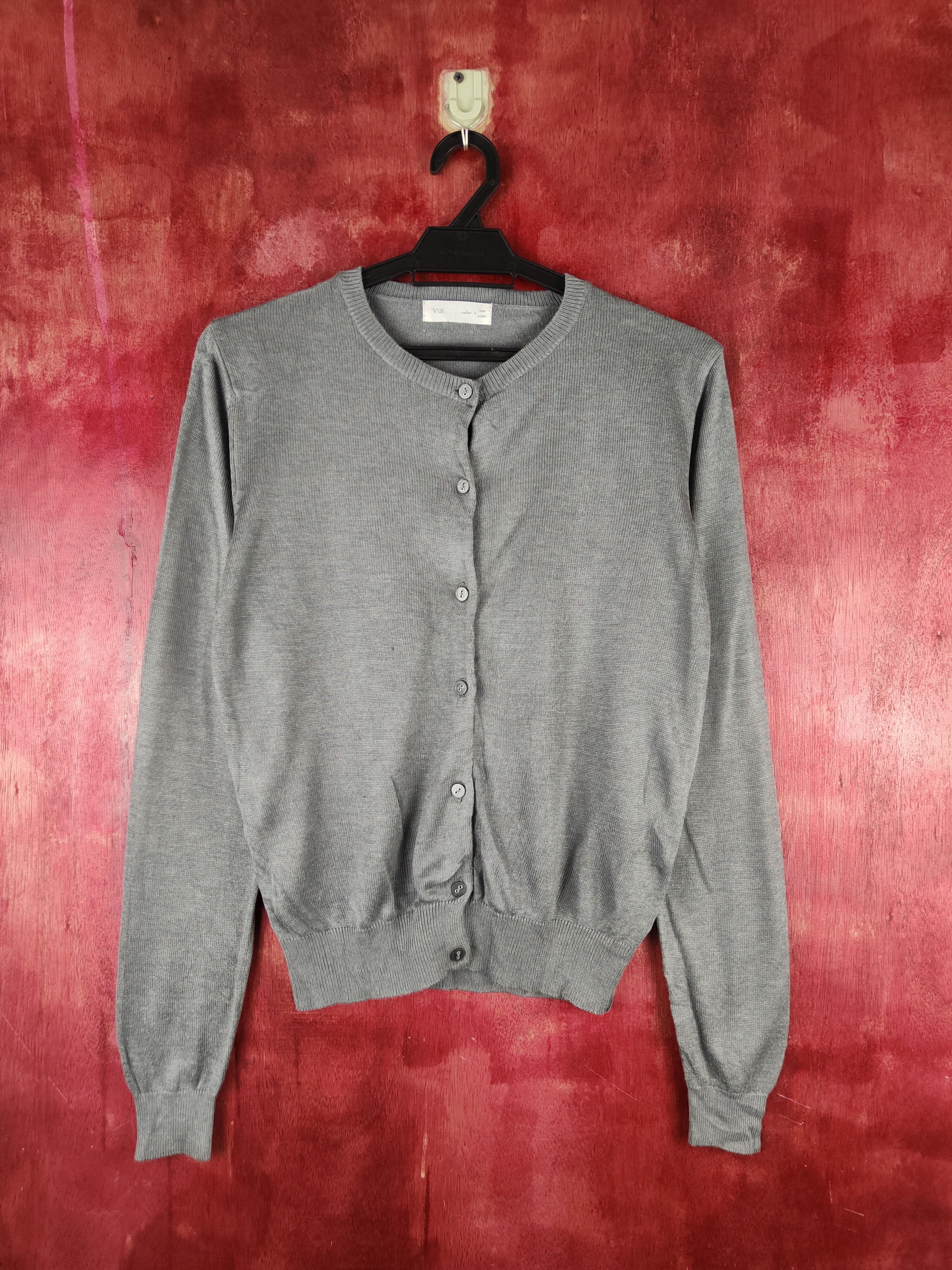 Hypebeast Vis Dark Gray Knitwear Cardigan japan vintage #S1162 Size M / US 6-8 / IT 42-44 - 1 Thumbnail