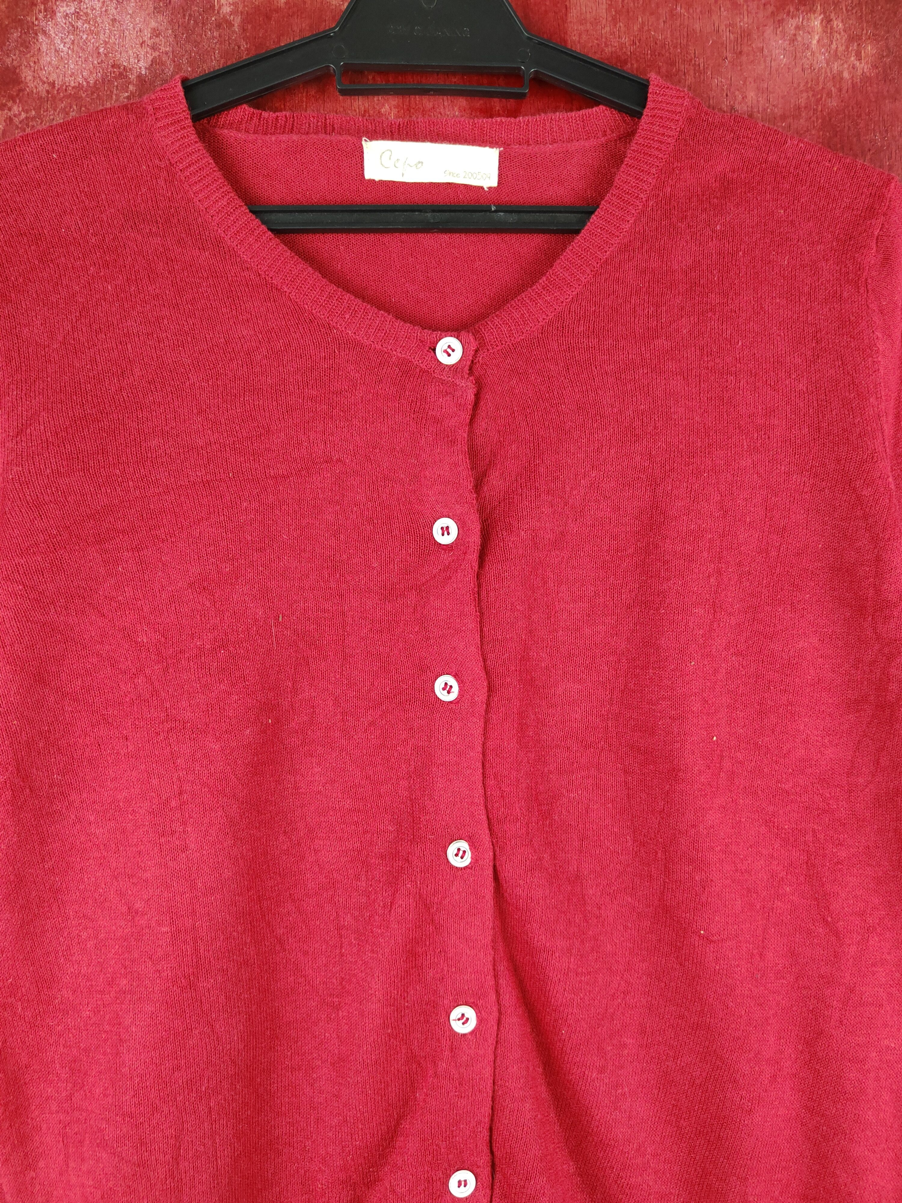 Japanese Brand Cewo Red Knitwear Cardigan #S1160 Size S / US 4 / IT 40 - 2 Thumbnail