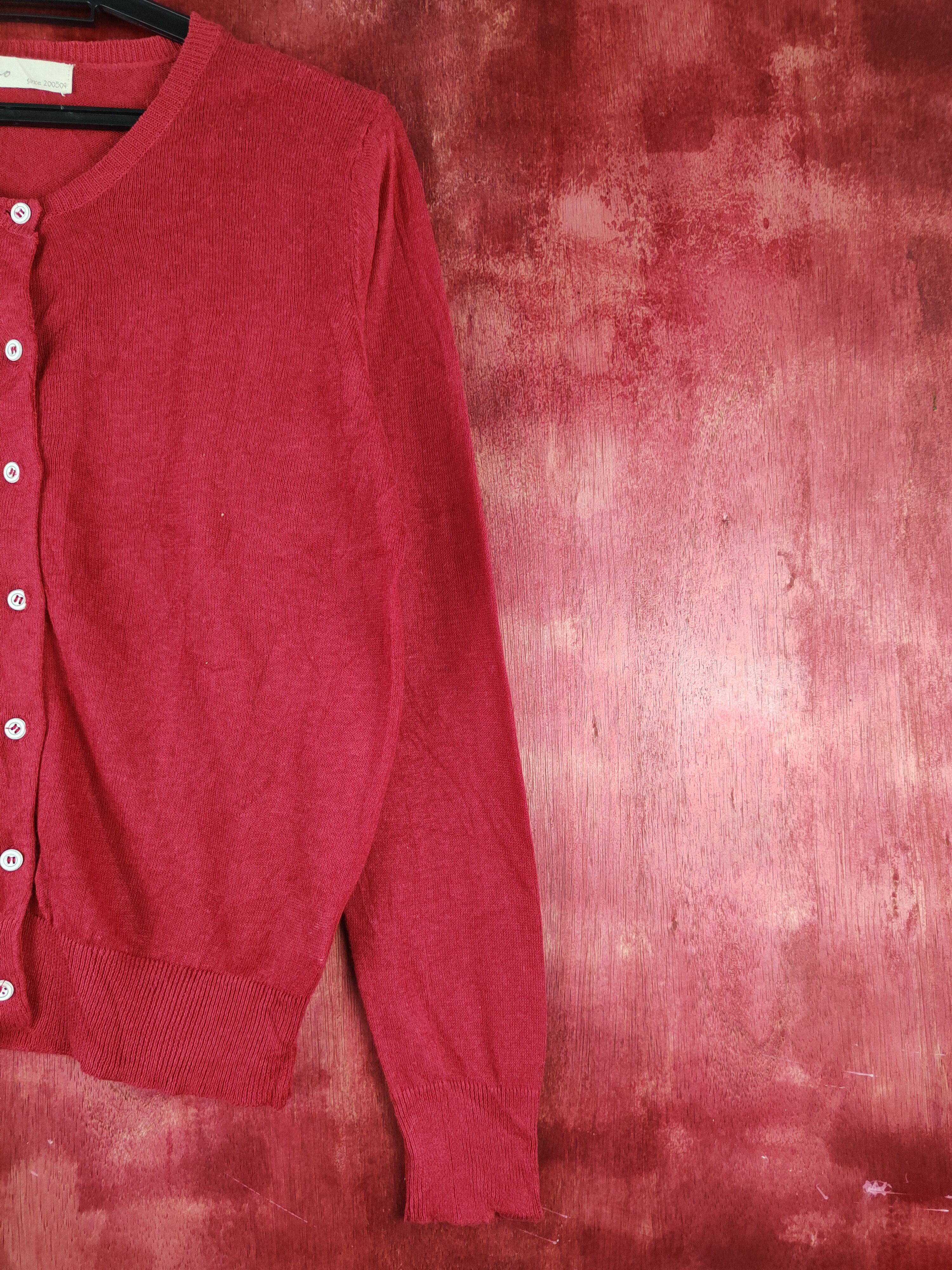 Japanese Brand Cewo Red Knitwear Cardigan #S1160 Size S / US 4 / IT 40 - 5 Thumbnail