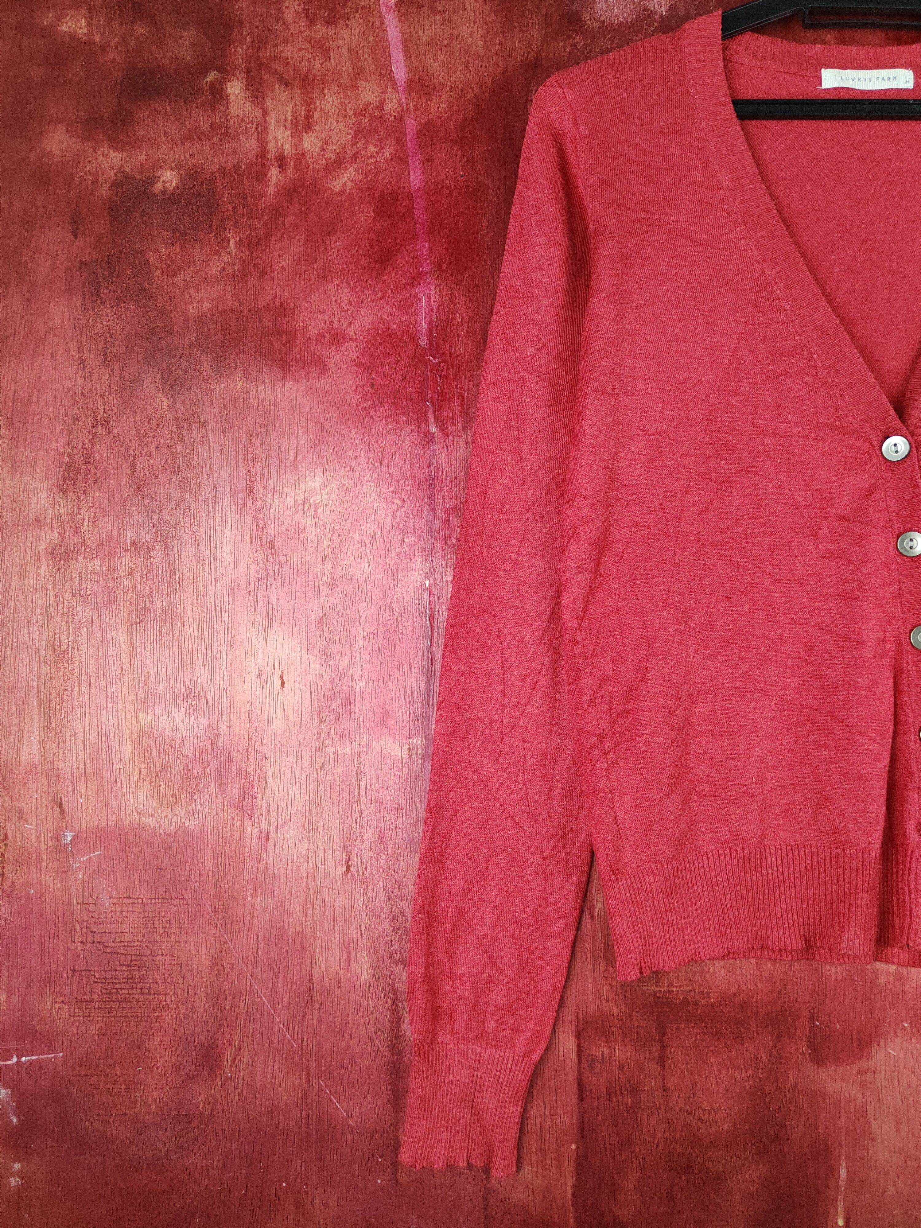 Japanese Brand × LOWRYS FARM Lowrys Farm Red Knitwear Cardigan #S1155 Size M / US 6-8 / IT 42-44 - 3 Thumbnail