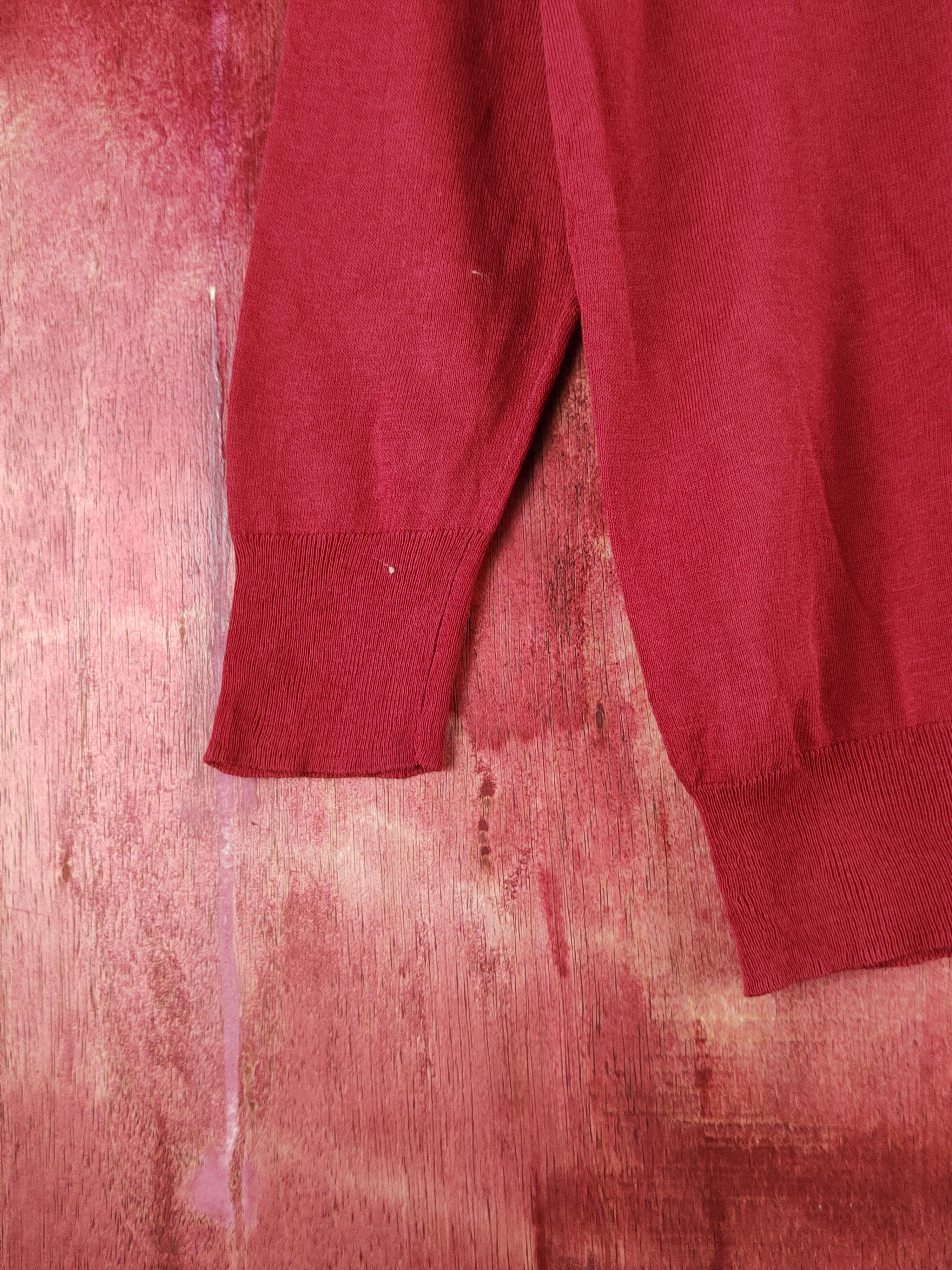Japanese Brand Vingt-trois Red Knitwear Cardigan #S1250 Size S / US 4 / IT 40 - 4 Thumbnail