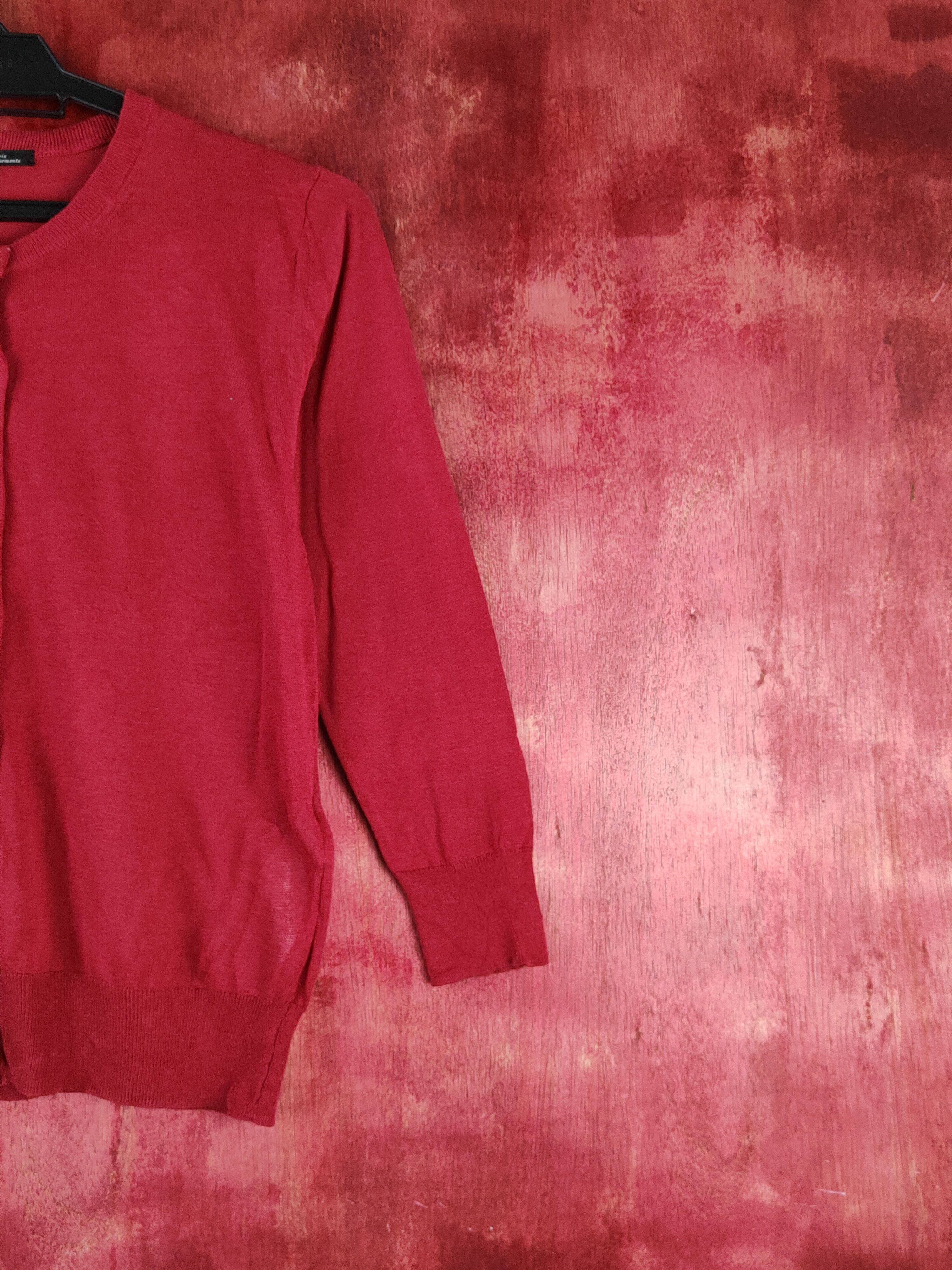 Japanese Brand Vingt-trois Red Knitwear Cardigan #S1250 Size S / US 4 / IT 40 - 5 Thumbnail