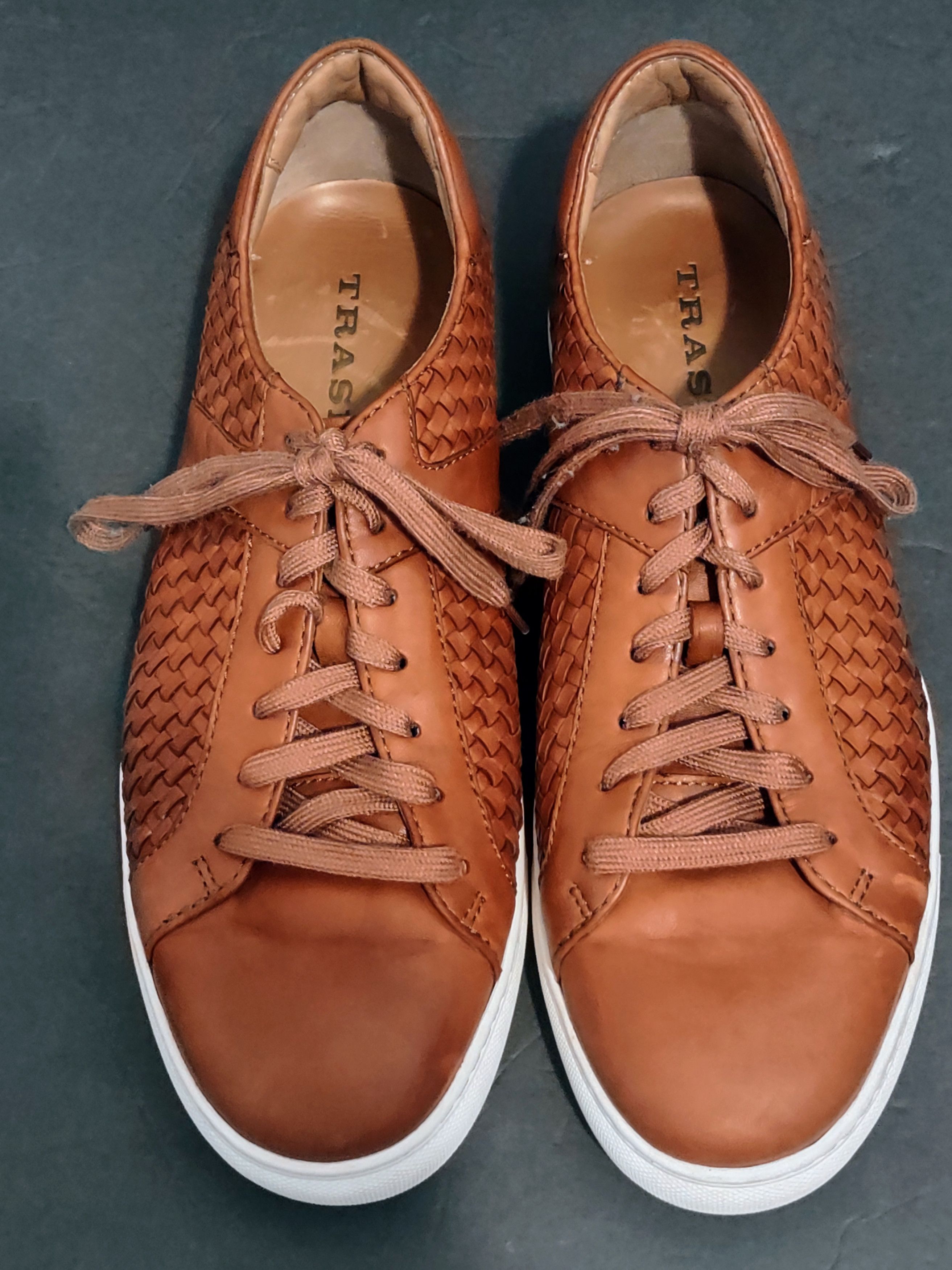 H.S. Trask HS Trask Ackley Lace Up Woven Leather Sneakers Size