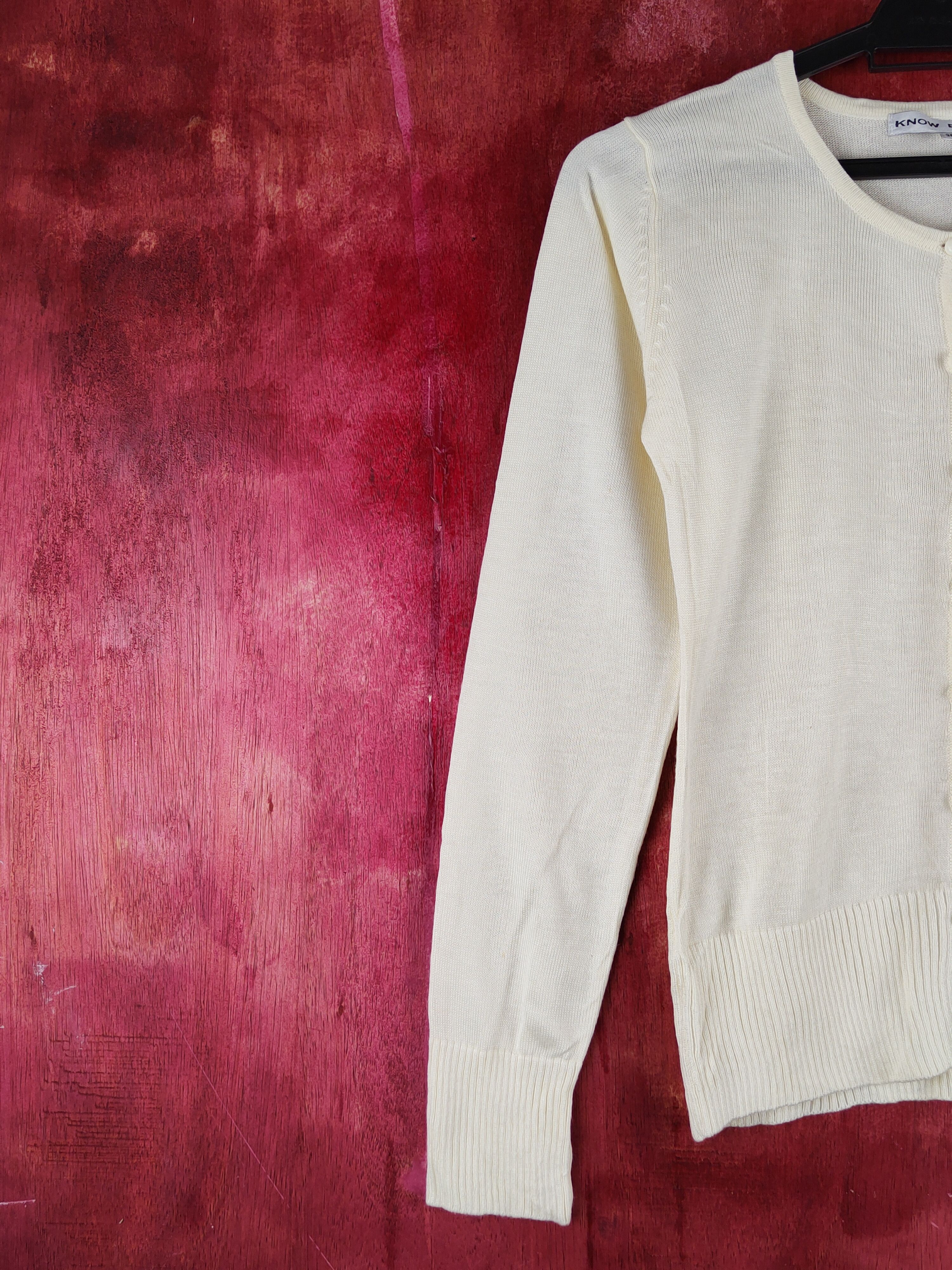 Japanese Brand Know Beans Light Yellow Knitwear Cardigan #S1248 Size S / US 4 / IT 40 - 3 Thumbnail