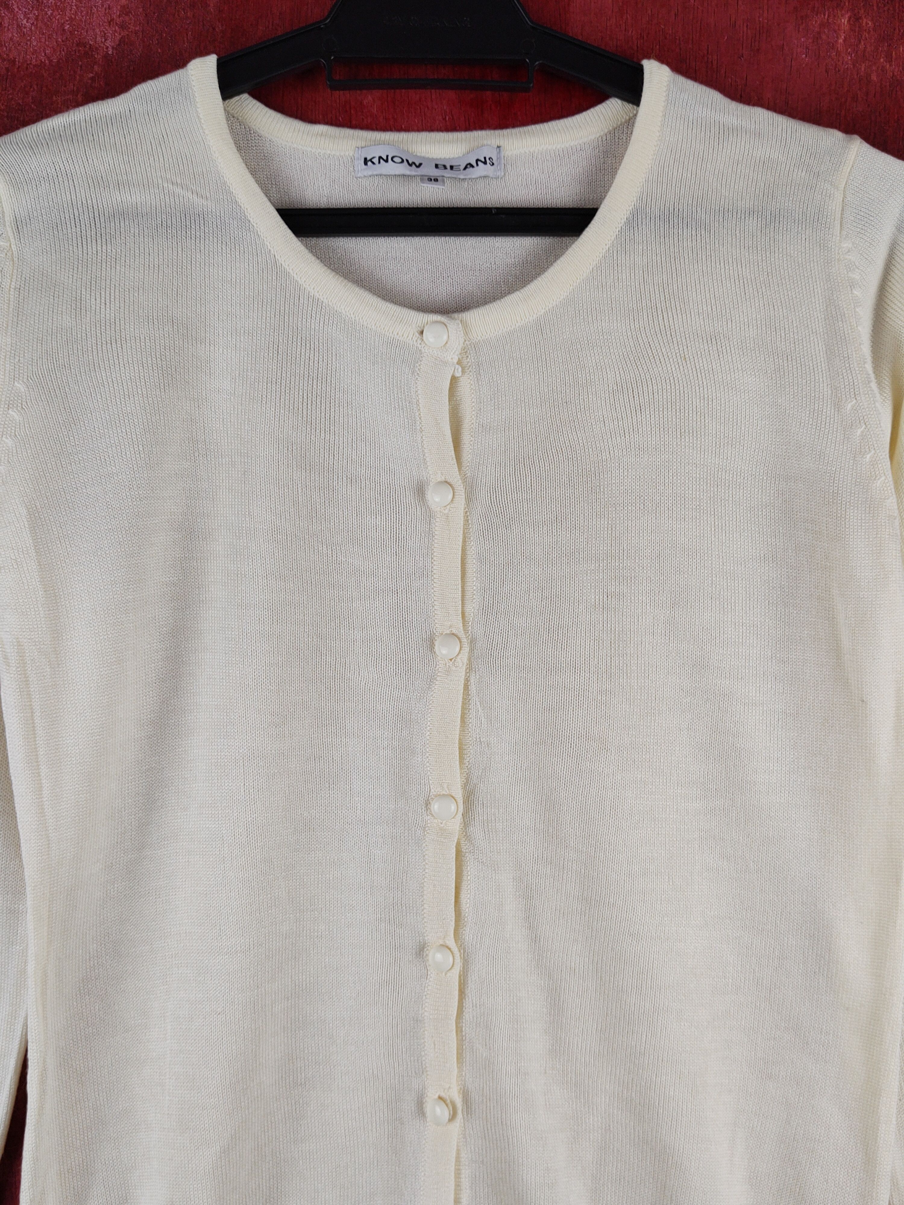 Japanese Brand Know Beans Light Yellow Knitwear Cardigan #S1248 Size S / US 4 / IT 40 - 2 Thumbnail