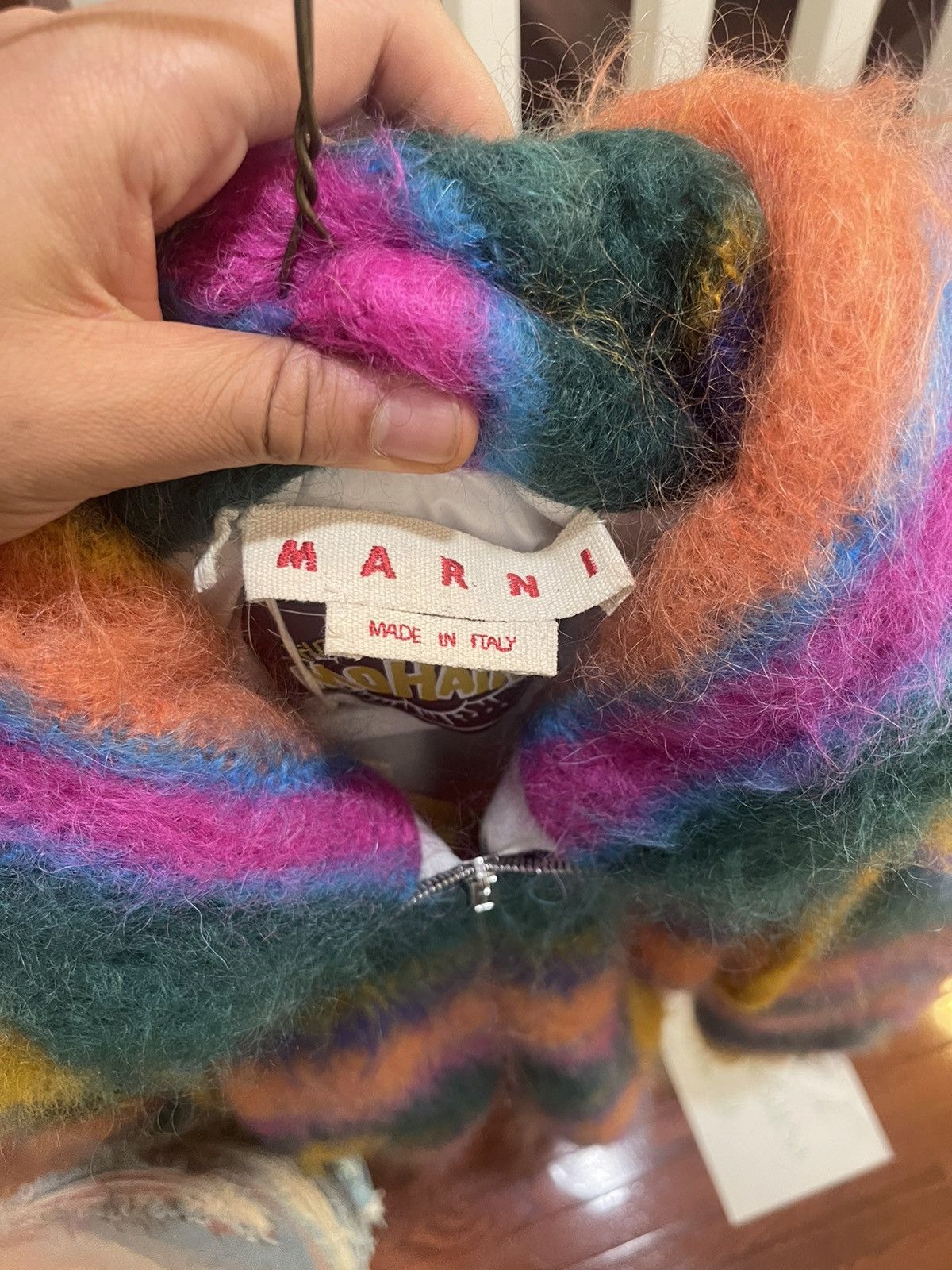 Marni Marni Mohair Multicolor Stripe Zip-Up Hoodie Size US M / EU 48-50 / 2 - 3 Thumbnail