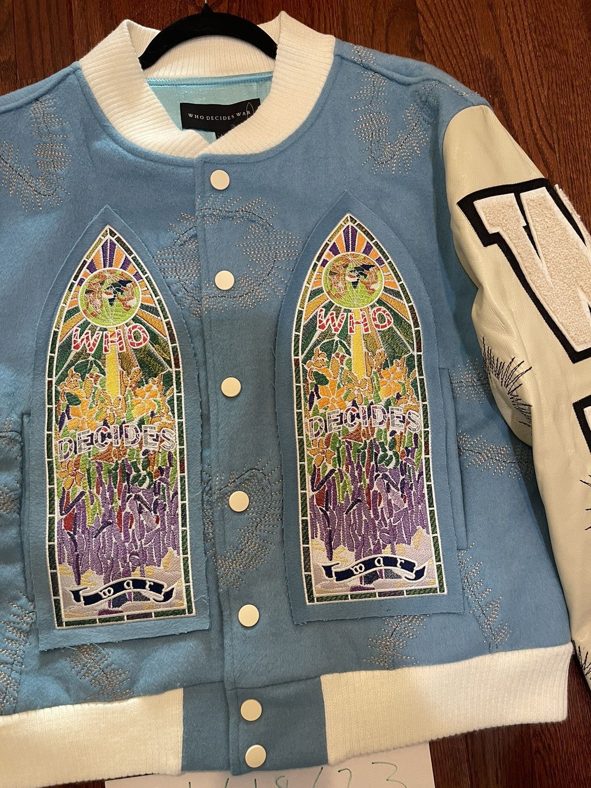 Who Decides War Who Decides War Varsity Jacket (2023) Sky Blue Size US L / EU 52-54 / 3 - 3 Thumbnail