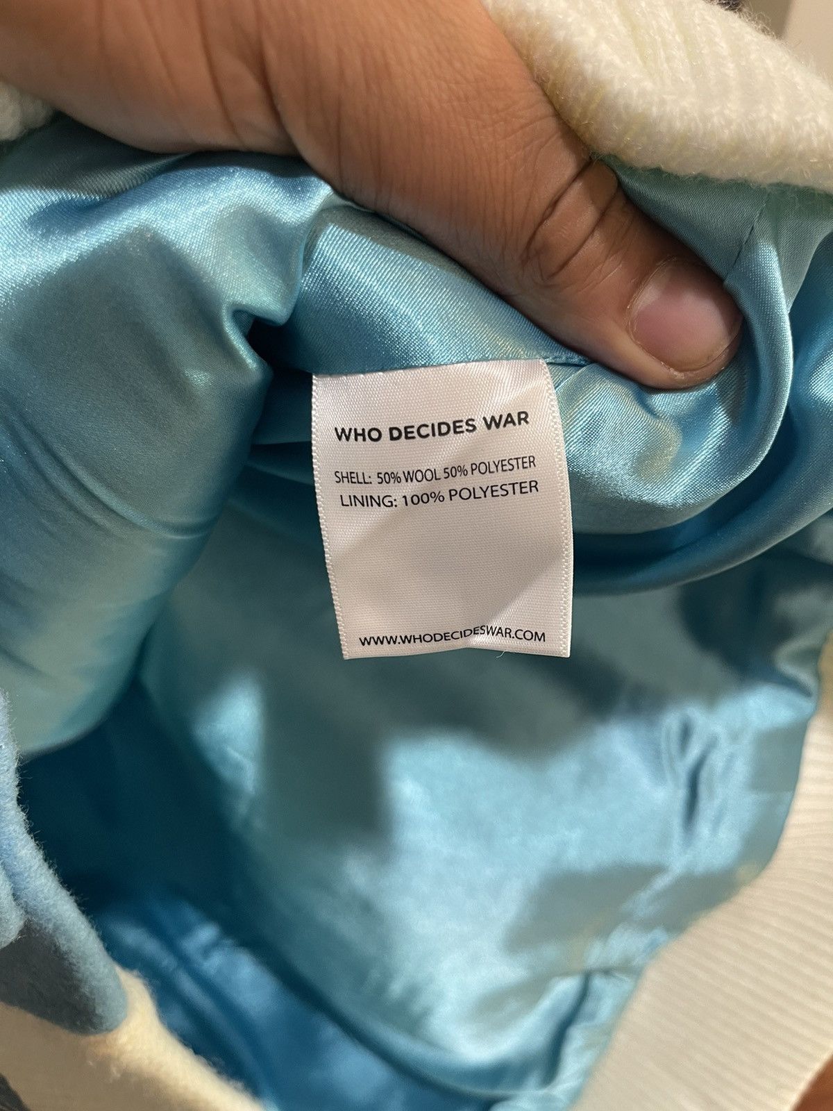 Who Decides War Who Decides War Varsity Jacket (2023) Sky Blue Size US L / EU 52-54 / 3 - 9 Thumbnail