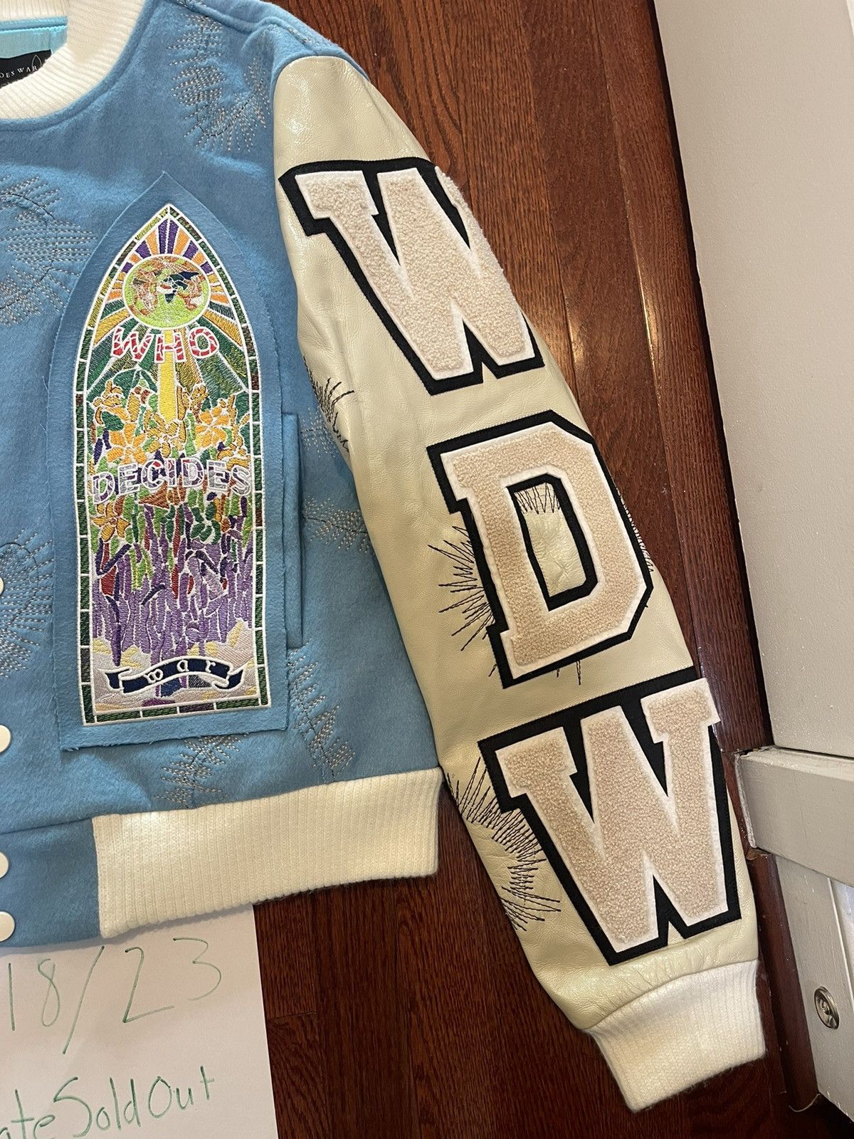 Who Decides War Who Decides War Varsity Jacket (2023) Sky Blue Size US L / EU 52-54 / 3 - 5 Thumbnail