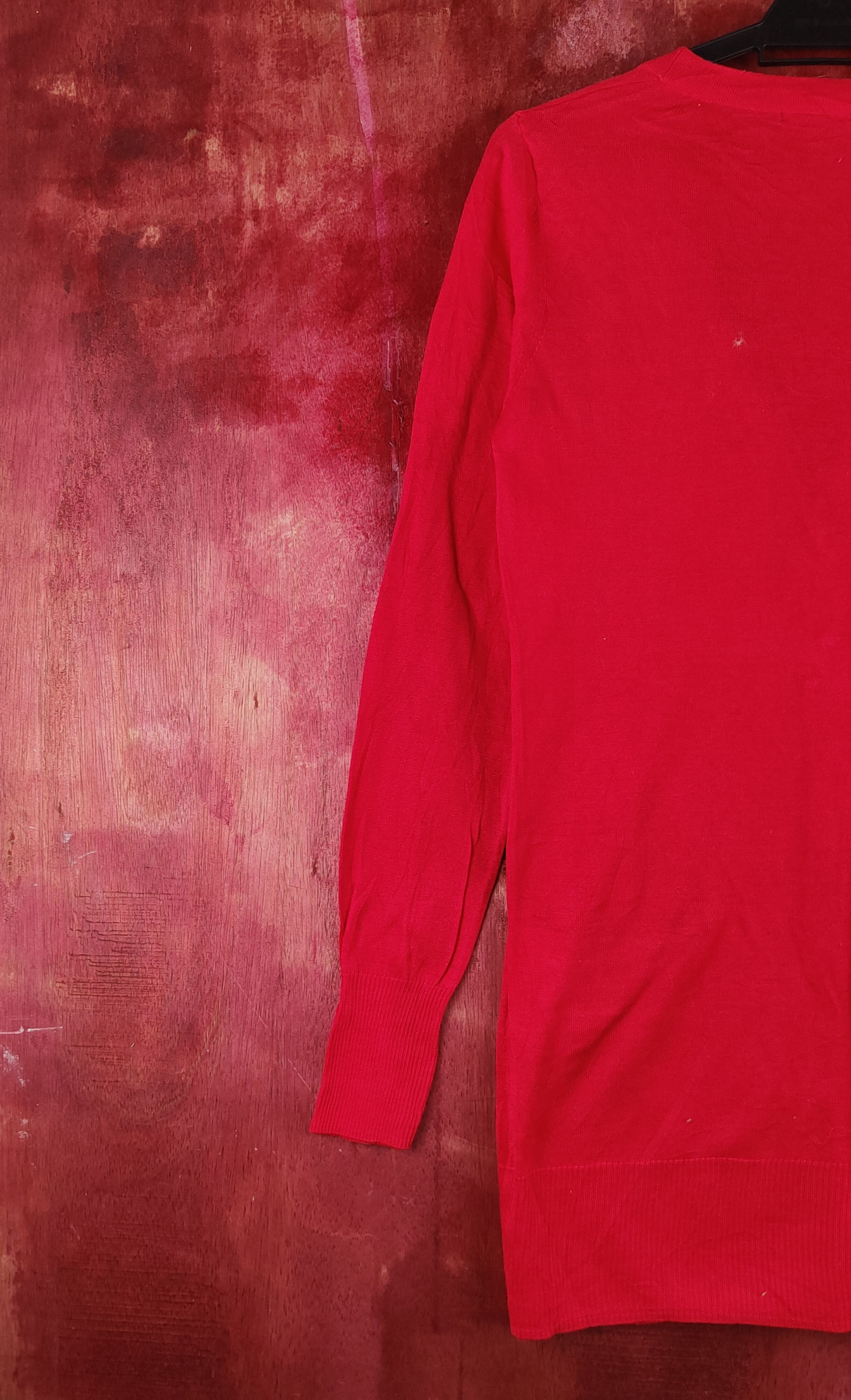 Hypebeast Rule Red Knitwear long Cardigan japan vintage #S1247 Size M / US 6-8 / IT 42-44 - 8 Thumbnail
