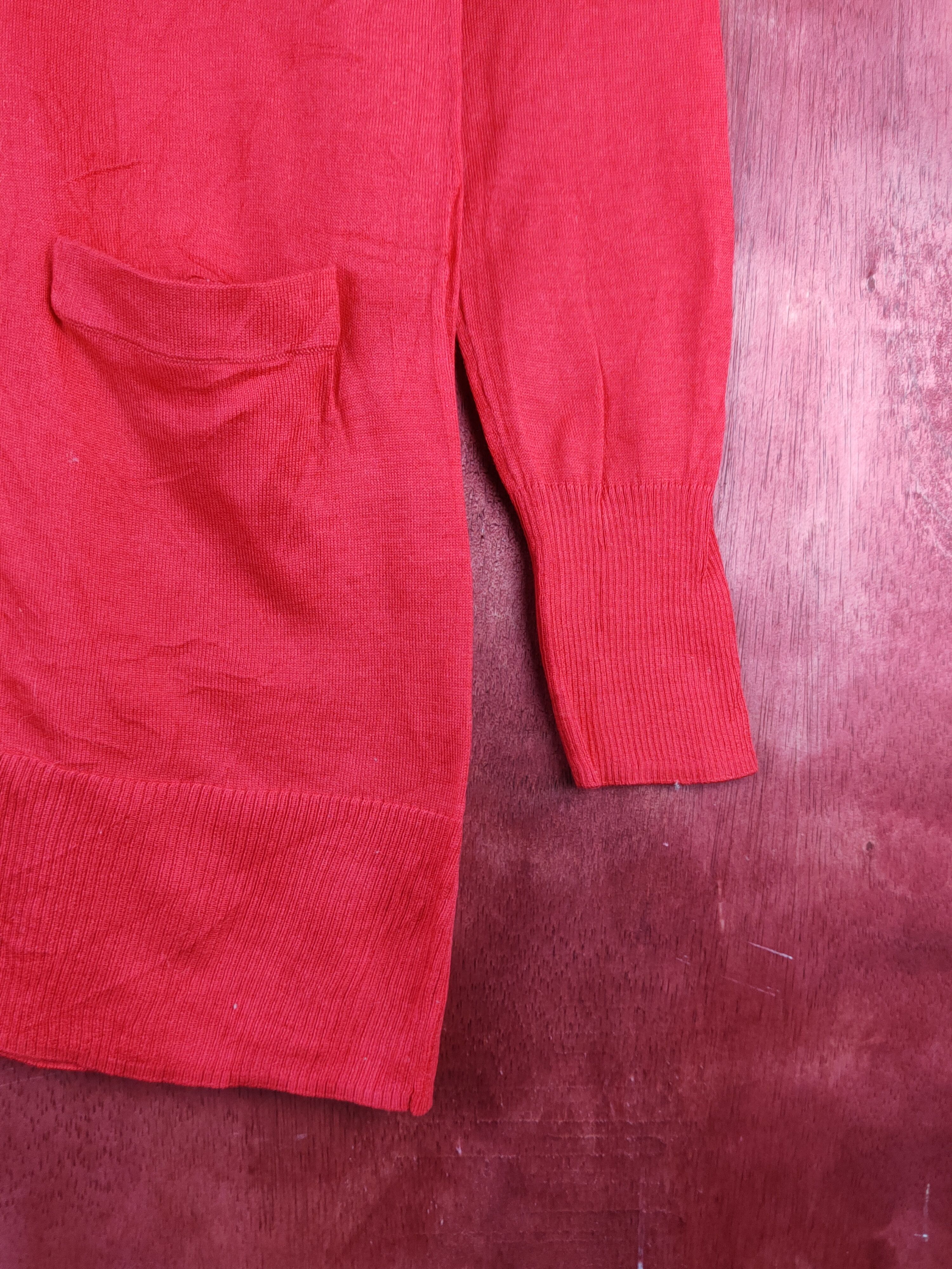 Hypebeast Rule Red Knitwear long Cardigan japan vintage #S1247 Size M / US 6-8 / IT 42-44 - 6 Thumbnail
