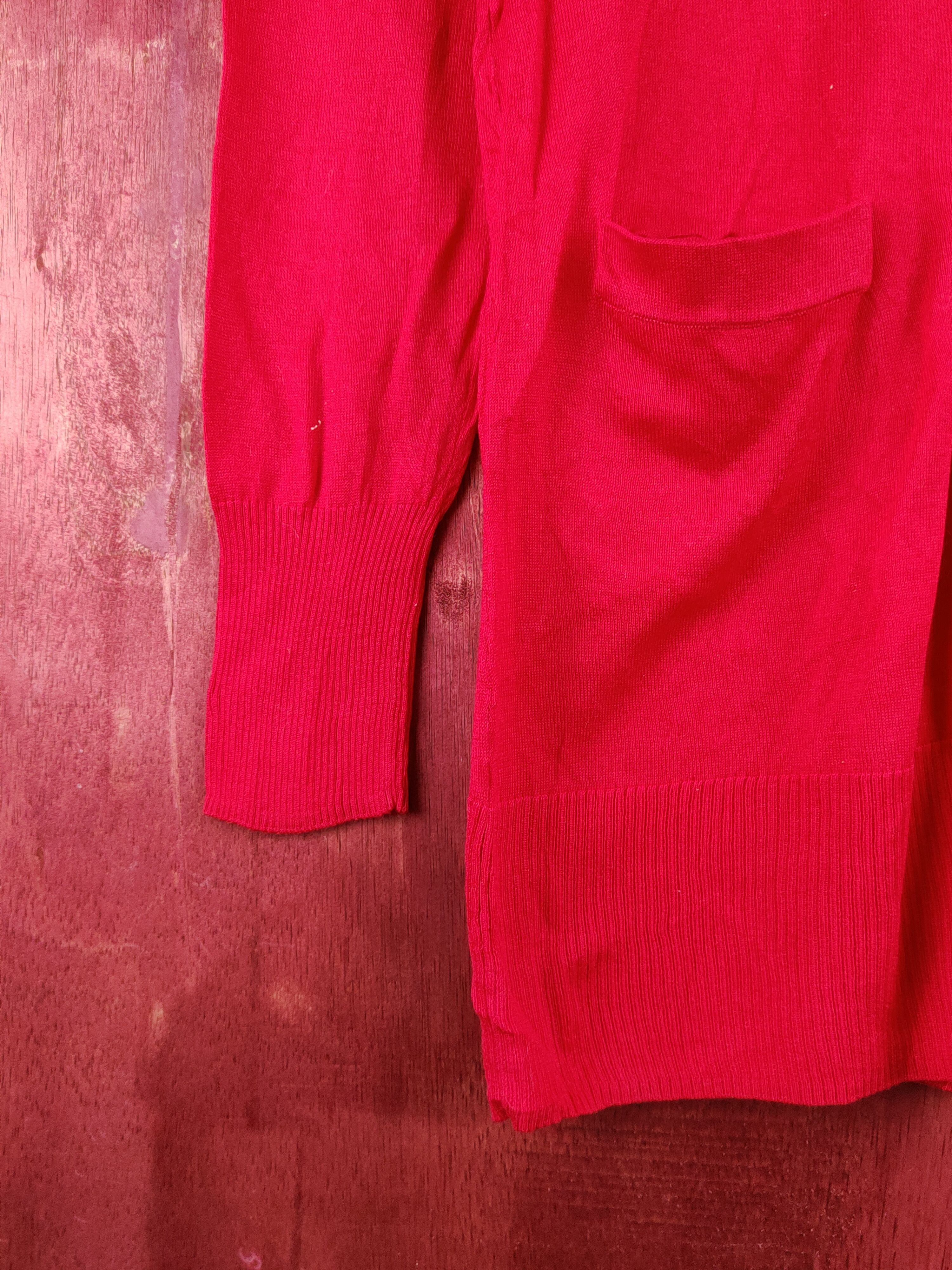 Hypebeast Rule Red Knitwear long Cardigan japan vintage #S1247 Size M / US 6-8 / IT 42-44 - 4 Thumbnail