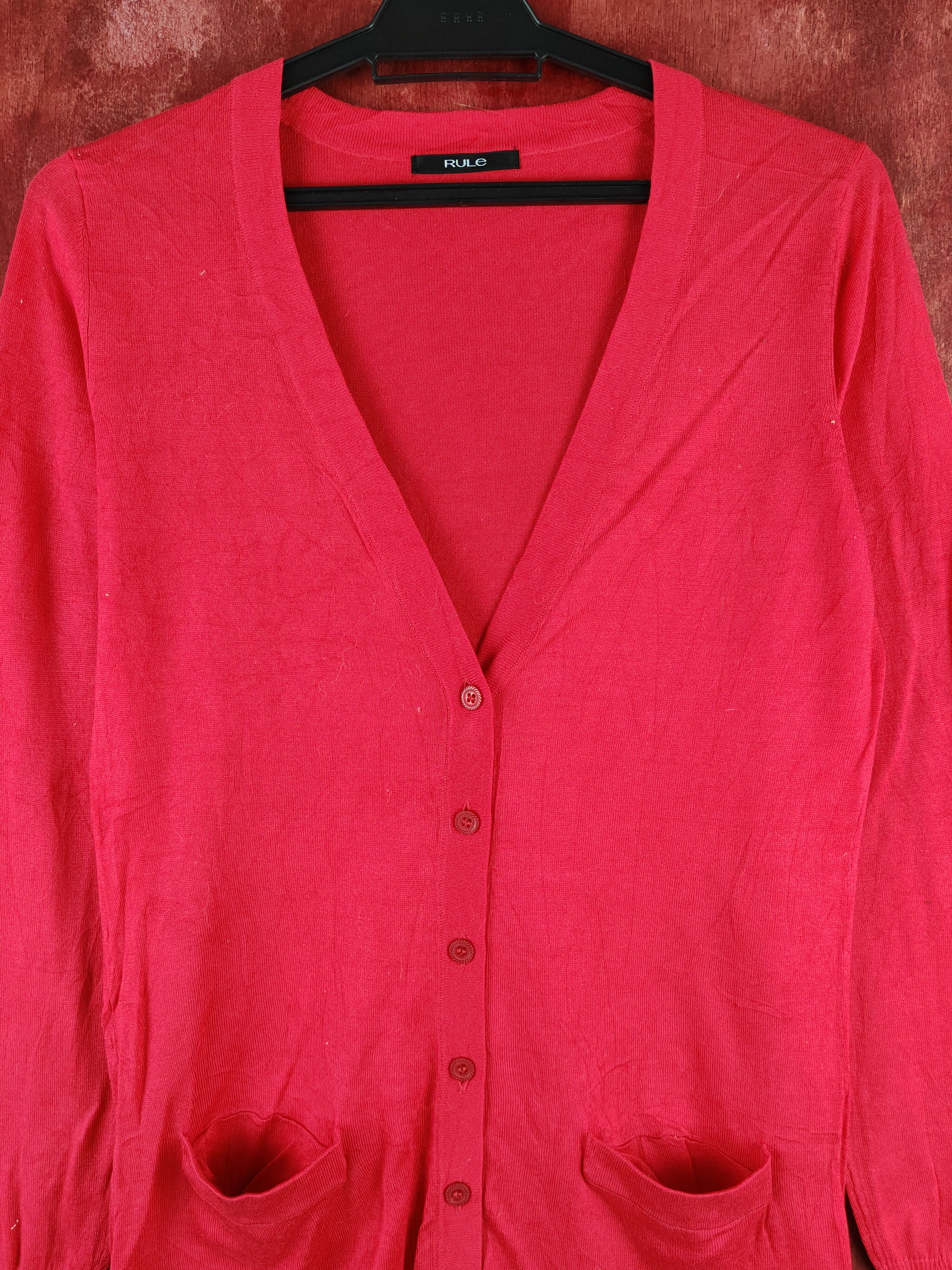 Hypebeast Rule Red Knitwear long Cardigan japan vintage #S1247 Size M / US 6-8 / IT 42-44 - 2 Thumbnail