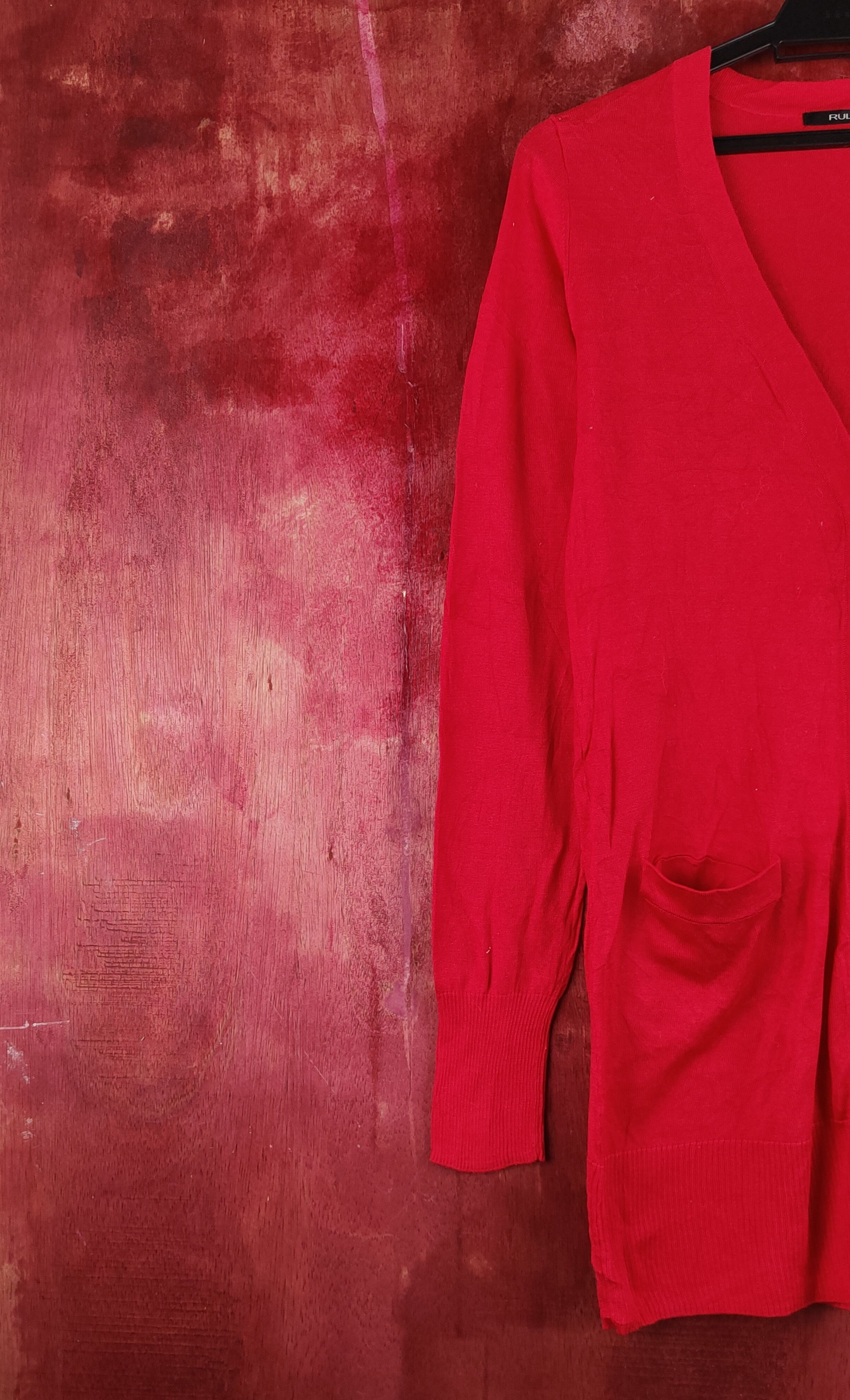 Hypebeast Rule Red Knitwear long Cardigan japan vintage #S1247 Size M / US 6-8 / IT 42-44 - 3 Thumbnail