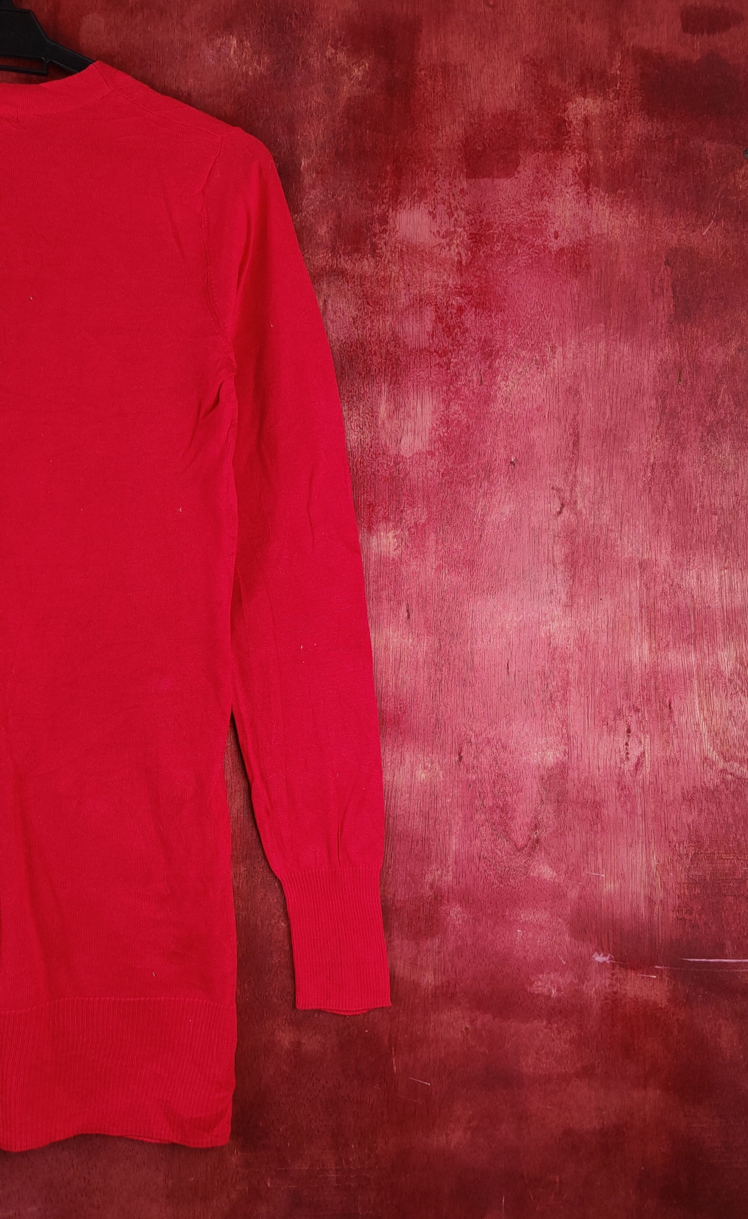 Hypebeast Rule Red Knitwear long Cardigan japan vintage #S1247 Size M / US 6-8 / IT 42-44 - 9 Thumbnail