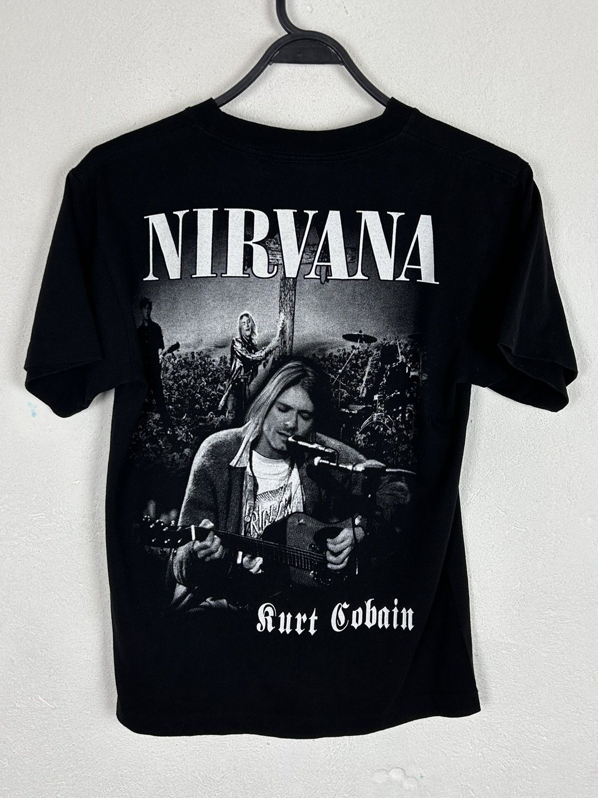 Band Tees Vintage Nirvana Kurt Cobain Bootleg T-Shirt In Black Size US S / EU 44-46 / 1 - 4 Thumbnail