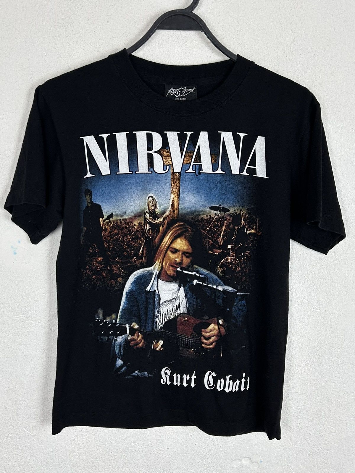 Band Tees Vintage Nirvana Kurt Cobain Bootleg T-Shirt In Black Size US S / EU 44-46 / 1 - 1 Thumbnail