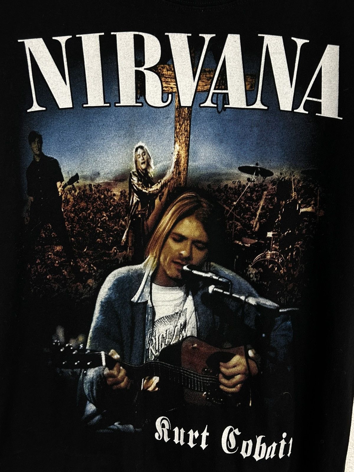 Band Tees Vintage Nirvana Kurt Cobain Bootleg T-Shirt In Black Size US S / EU 44-46 / 1 - 2 Thumbnail