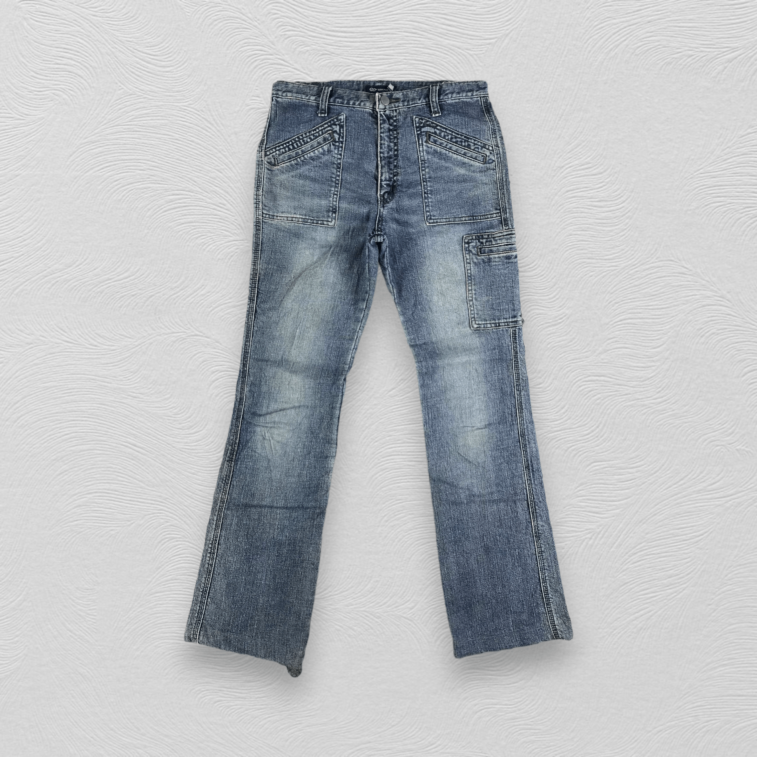 image of Vintage Global Work Cargo Jeans Kj2124 in Blue, Men's (Size 29)