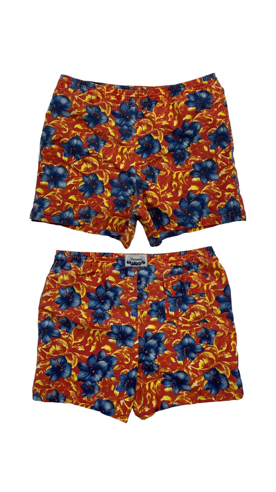 image of Faconnable Hawaiian Aloha Flowers Swim Shorts, Men's (Size 35)