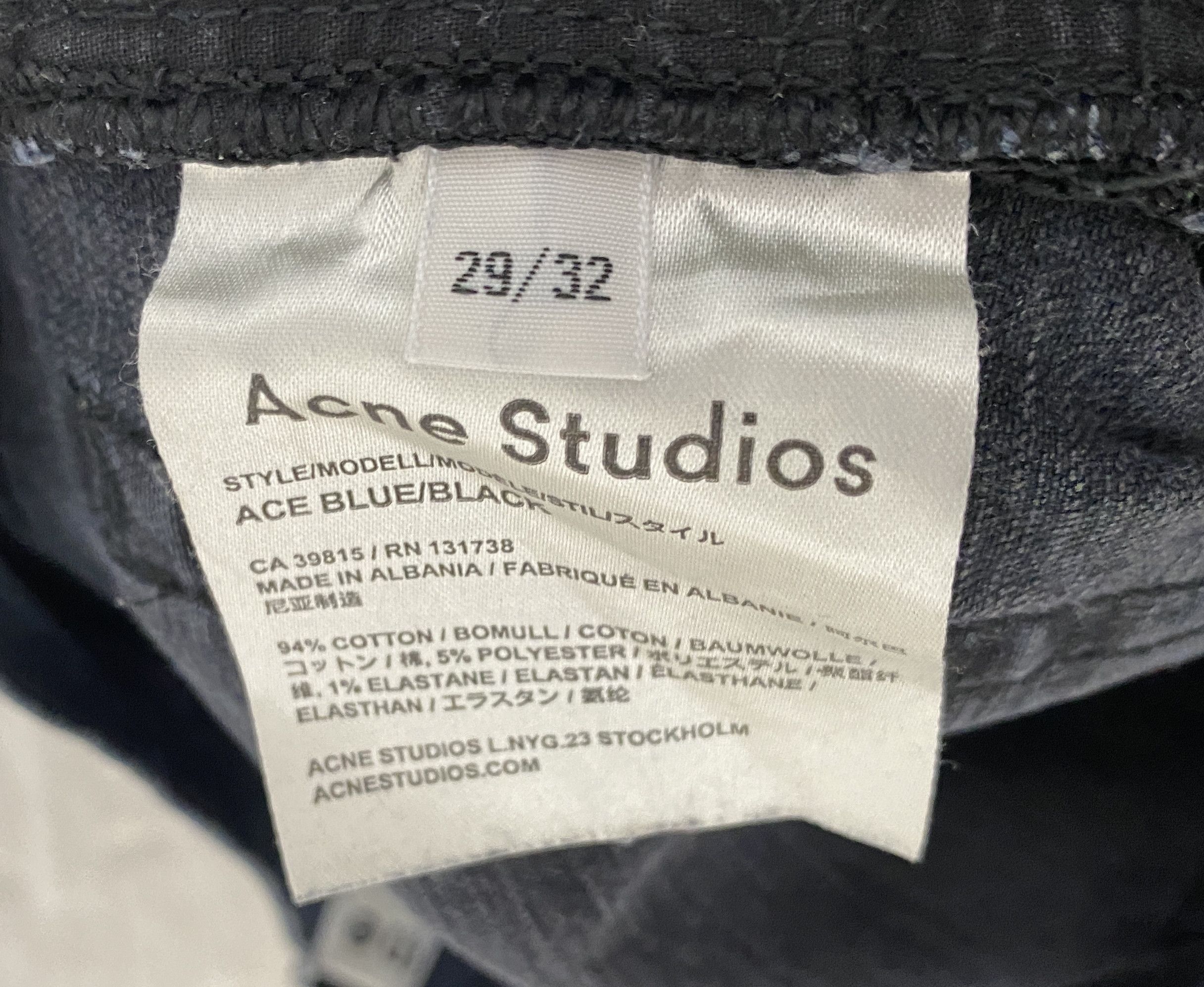 Acne Studios Acne Studios Ace Blue/Black Denim Pants Jeans Skinny 29/32 Size 29" - 8 Thumbnail