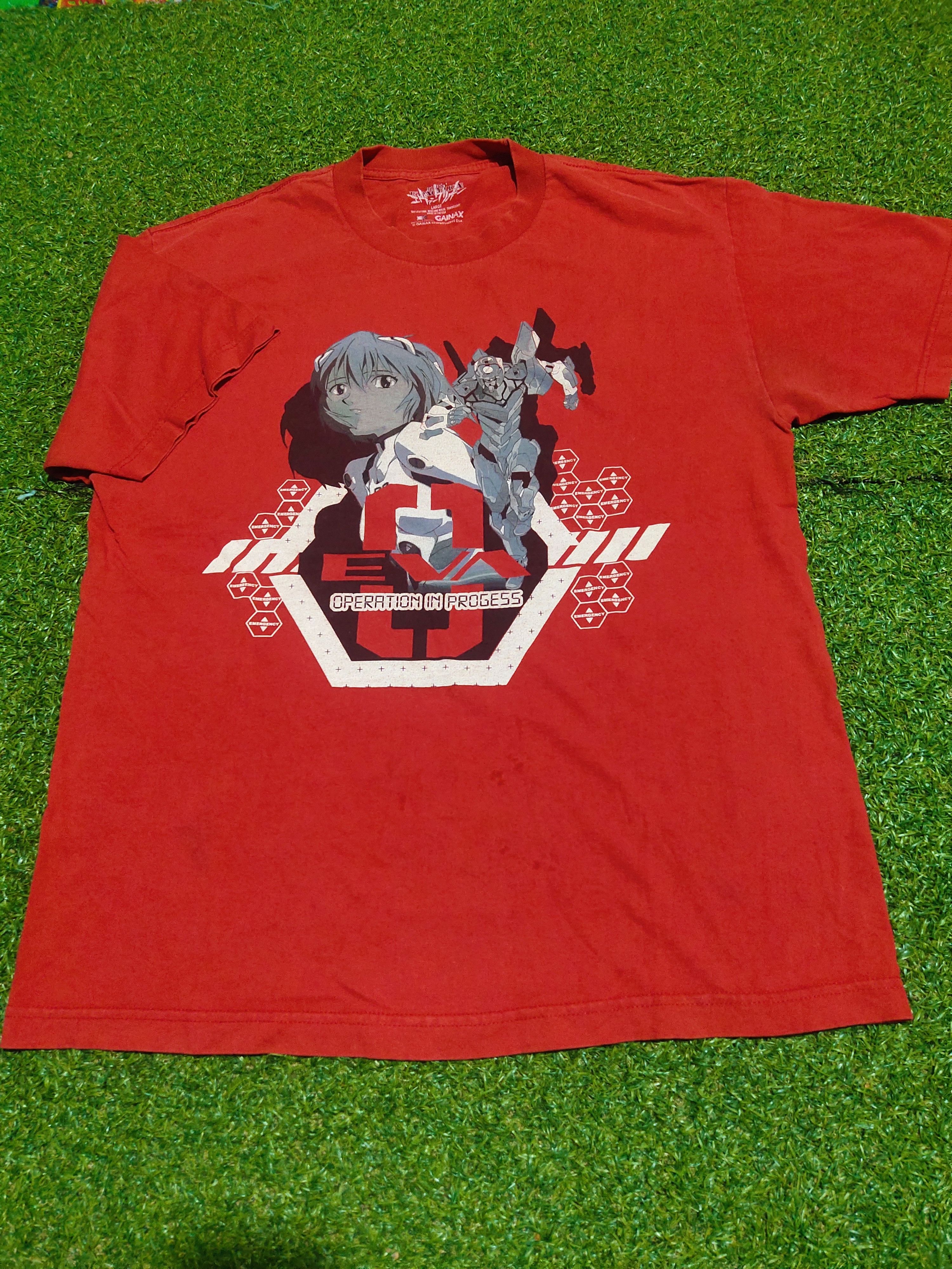 image of Anima x Movie Vintage Evangelion Rei Ayanami Anime Movie in Red, Men's (Size Large)