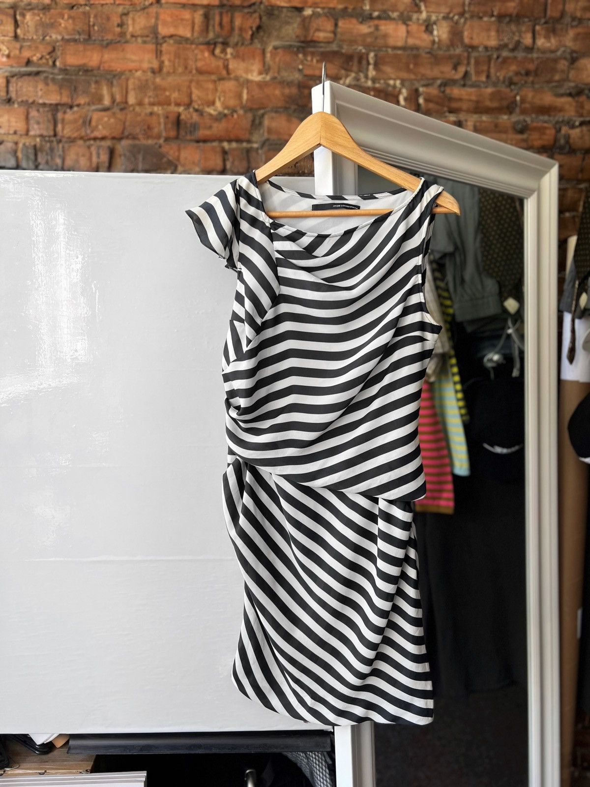 Atos Lombardini Women's Made in Italy Premium Striped Dress