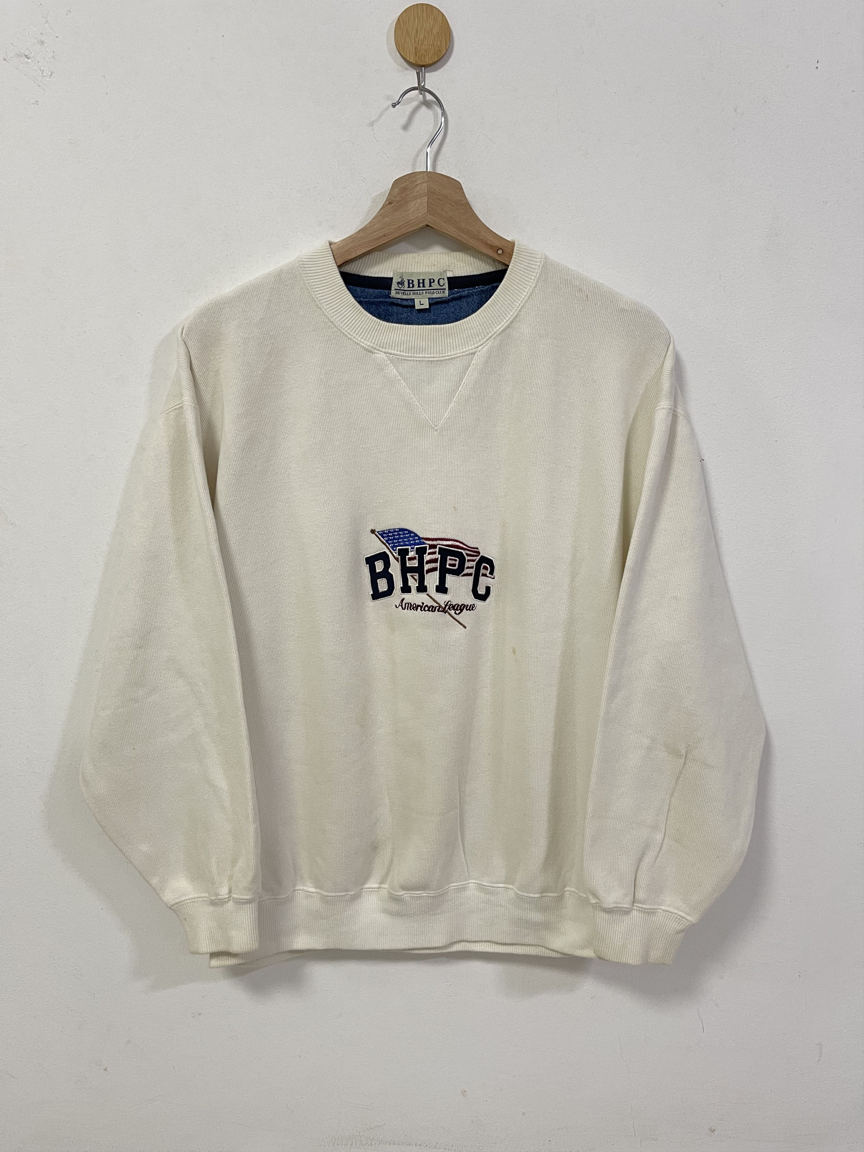 Beverly Hills Polo Club × Vintage Vintage Bhpc Flag Embroidery Distress Sweatshirt Size US M / EU 48-50 / 2 - 1 Thumbnail