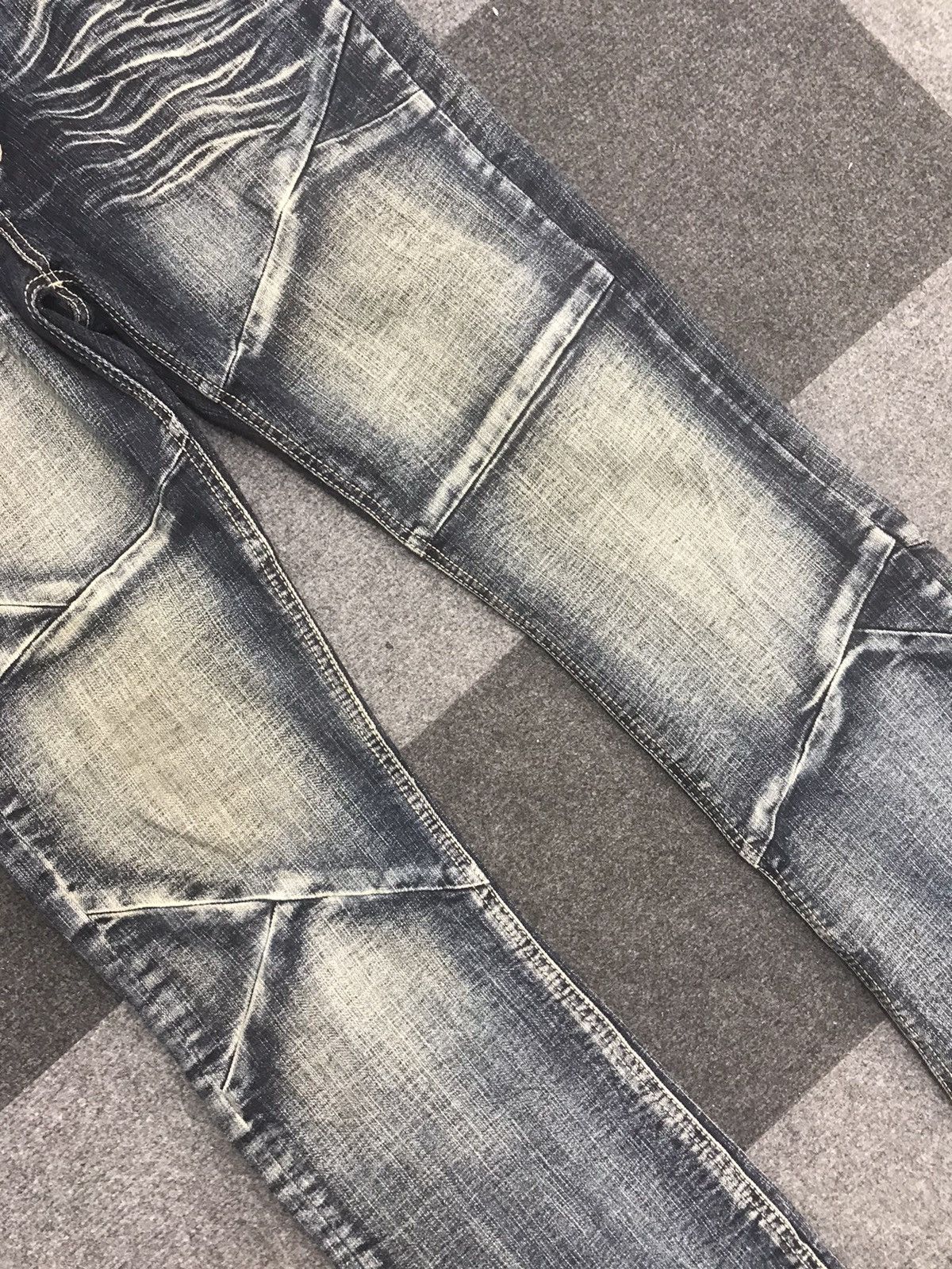 Japanese Brand FLARE DT Chaos Seam Cool Fades Jeans Size US 35 - 5 Thumbnail
