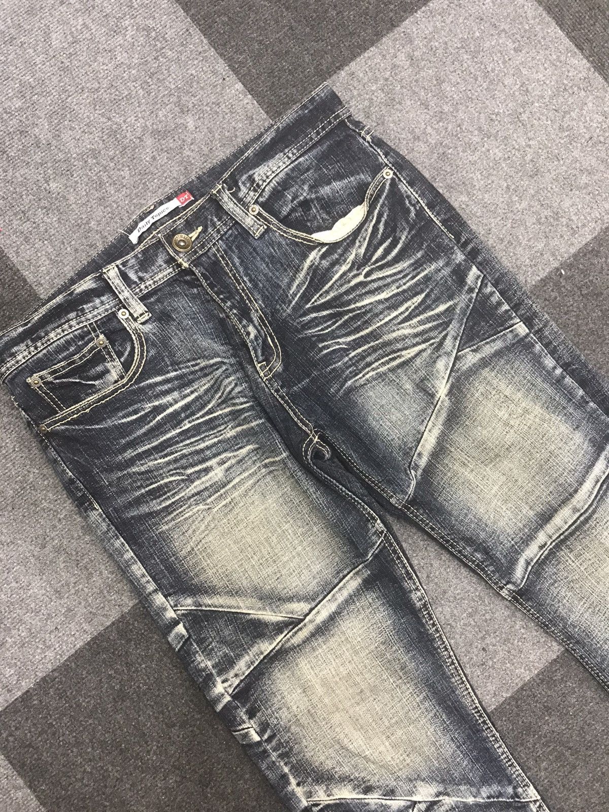 Japanese Brand FLARE DT Chaos Seam Cool Fades Jeans Size US 35 - 4 Thumbnail