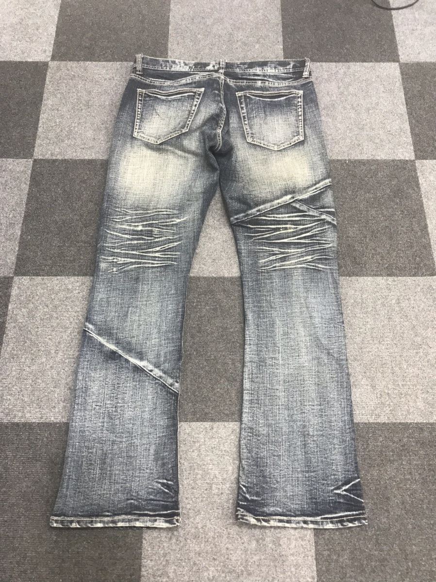 Japanese Brand FLARE DT Chaos Seam Cool Fades Jeans Size US 35 - 8 Thumbnail