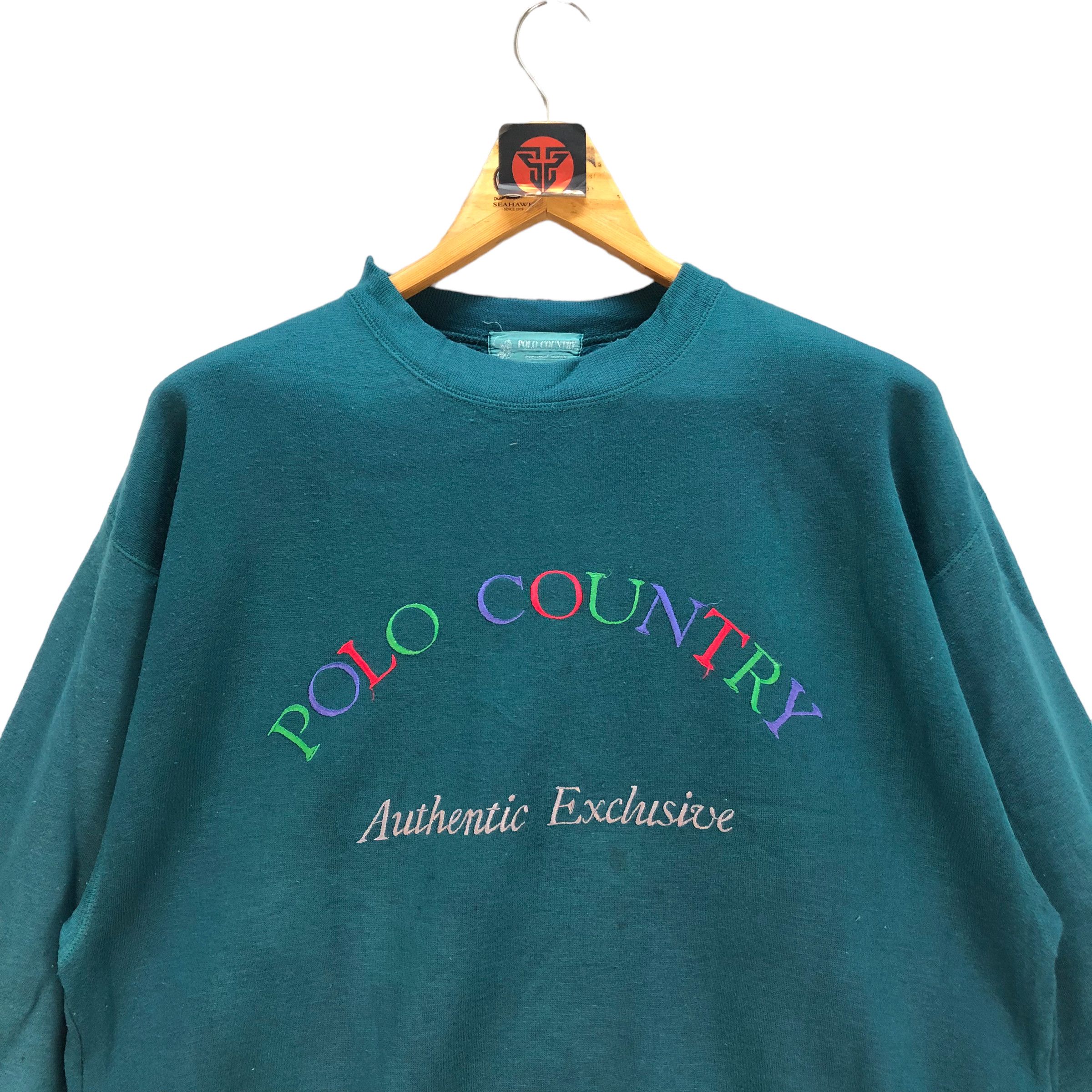 Vintage POLO COUNTRY EMBROIDERY LOGO POCKETS SWEATSHIRT #7187-117 Size US L / EU 52-54 / 3 - 2 Thumbnail