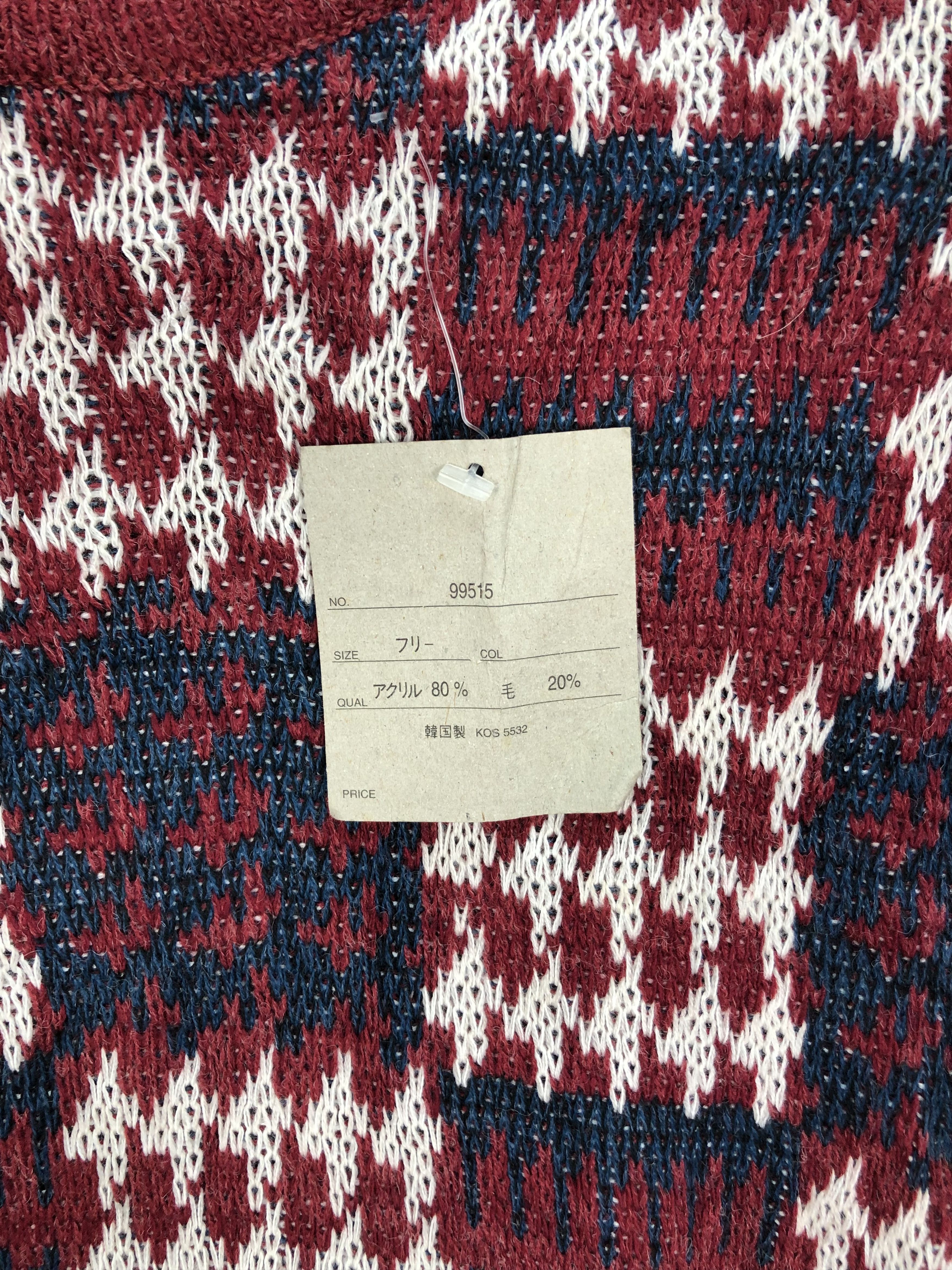 Cross Colours Bell Town Check Cable Knit Sweater #4390-152 Size US S / EU 44-46 / 1 - 4 Thumbnail