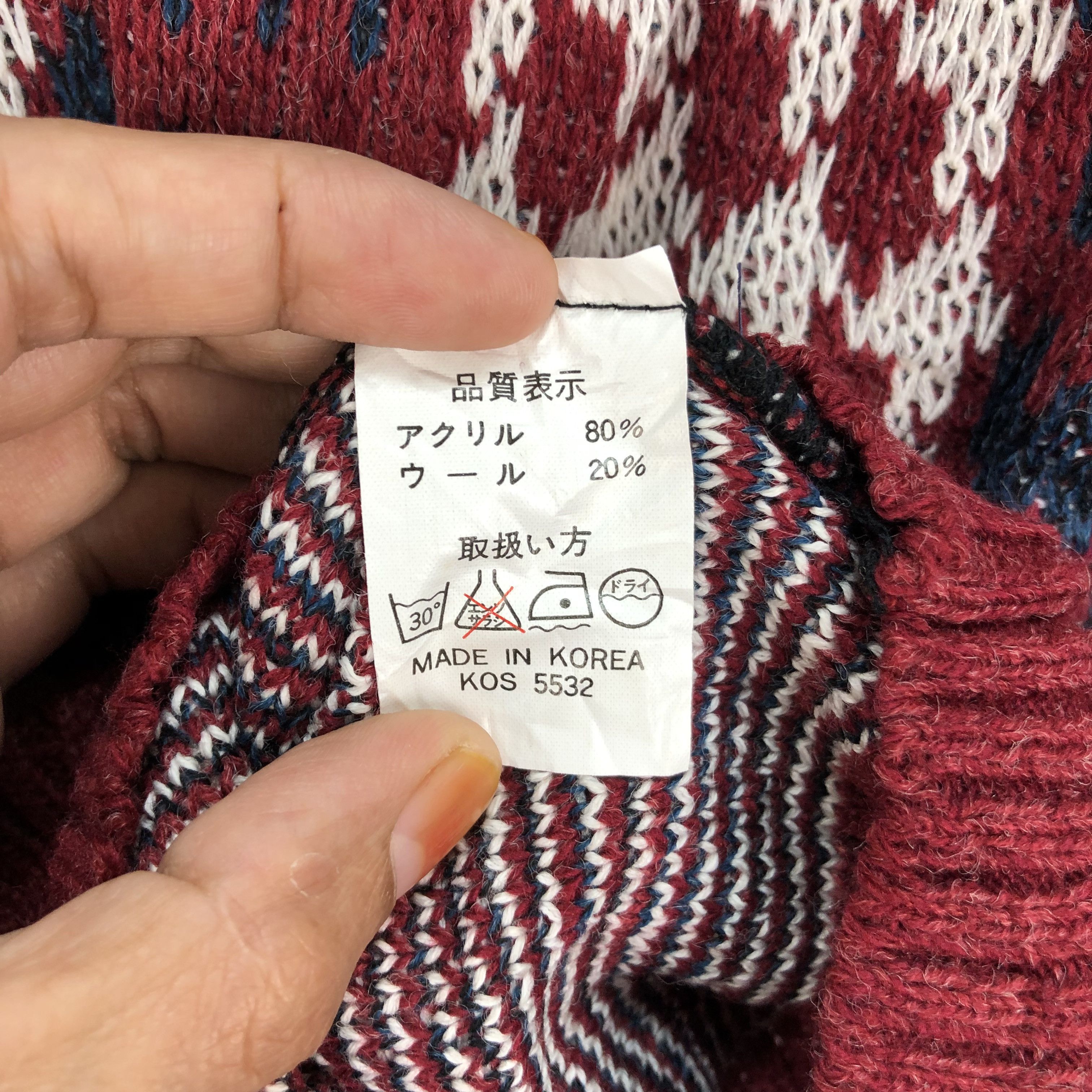 Cross Colours Bell Town Check Cable Knit Sweater #4390-152 Size US S / EU 44-46 / 1 - 9 Thumbnail