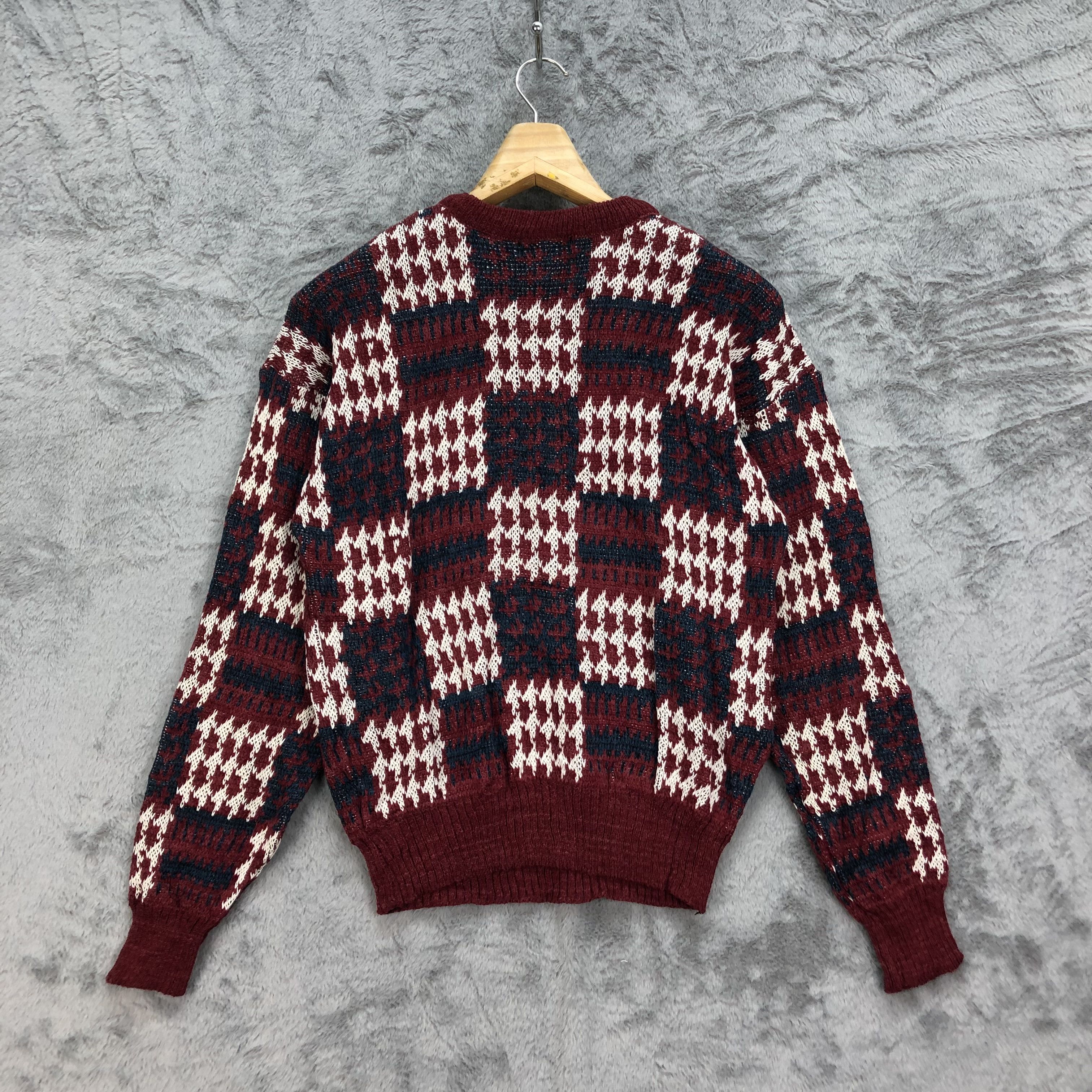 Cross Colours Bell Town Check Cable Knit Sweater #4390-152 Size US S / EU 44-46 / 1 - 10 Thumbnail