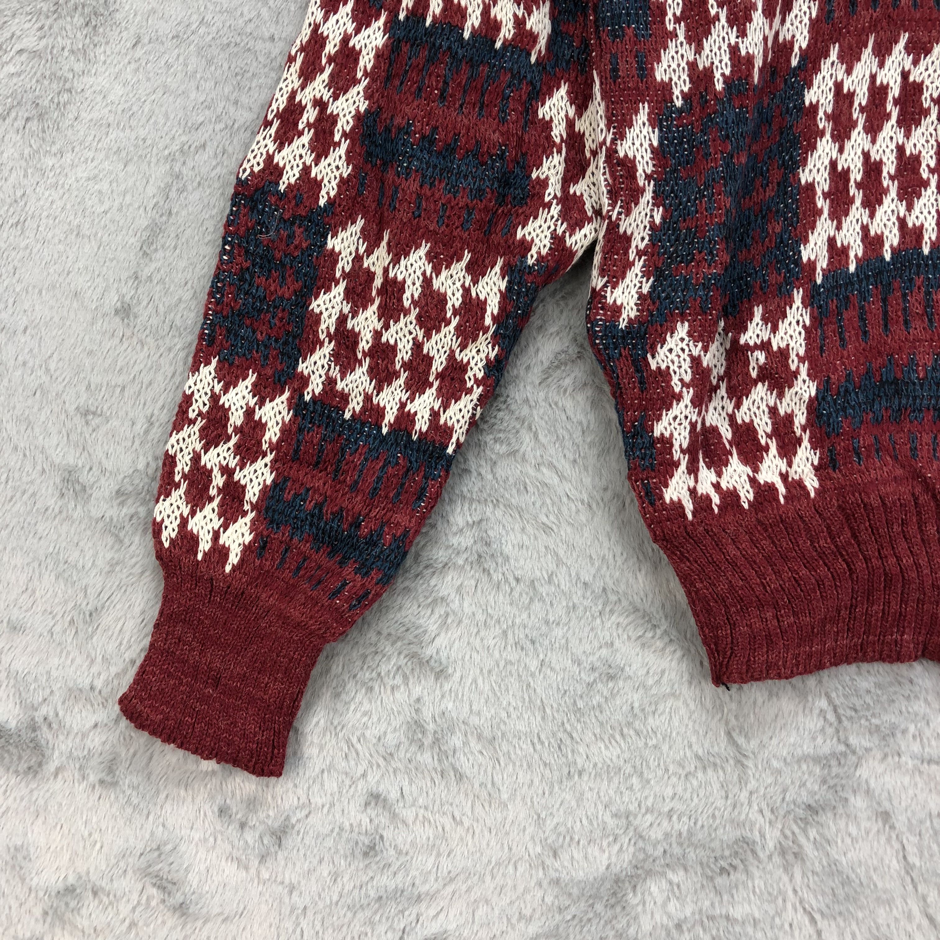Cross Colours Bell Town Check Cable Knit Sweater #4390-152 Size US S / EU 44-46 / 1 - 6 Thumbnail