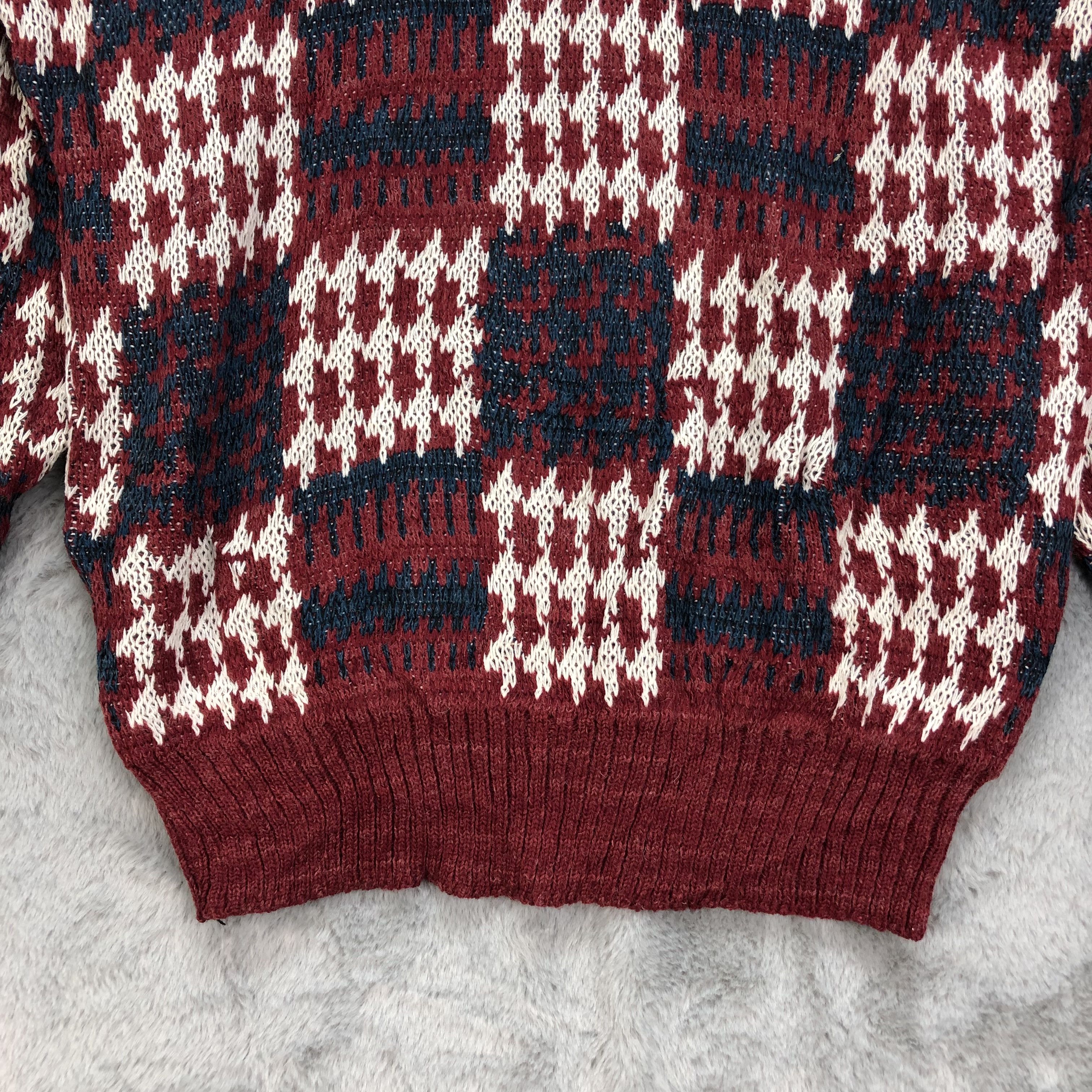 Cross Colours Bell Town Check Cable Knit Sweater #4390-152 Size US S / EU 44-46 / 1 - 5 Thumbnail