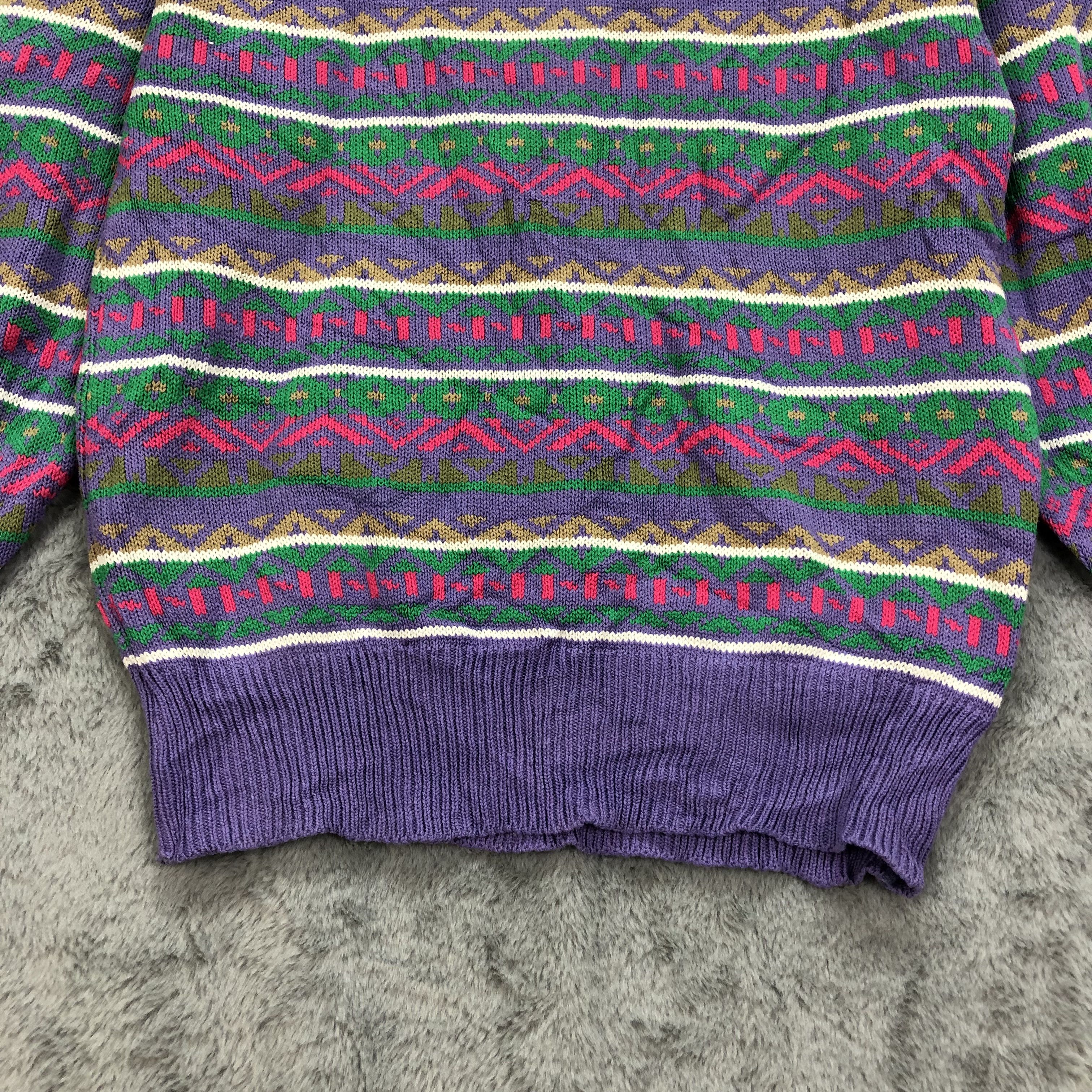 Japanese Brand Mute Color Moderate Colorful Cable Knit Sweater #4388-152 Size M / US 6-8 / IT 42-44 - 3 Thumbnail